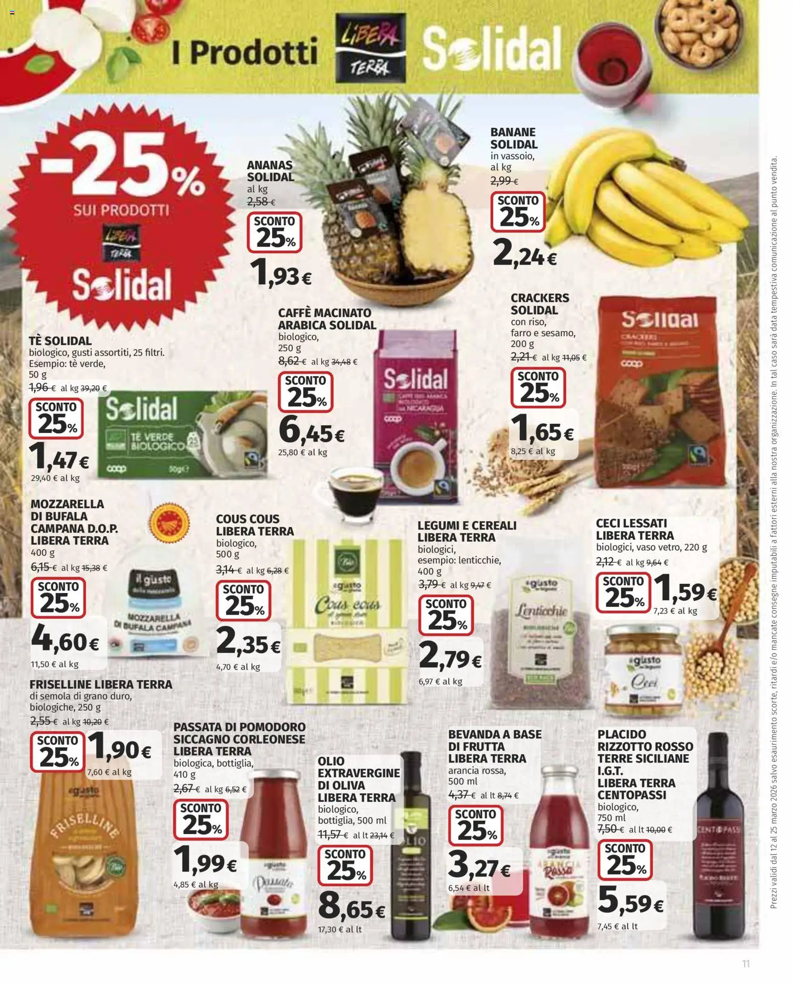 Volantino Ipercoop del 12.03.2026 | Pagina: 11 | Prodotti: Banane, Cereali, Farro, Terra