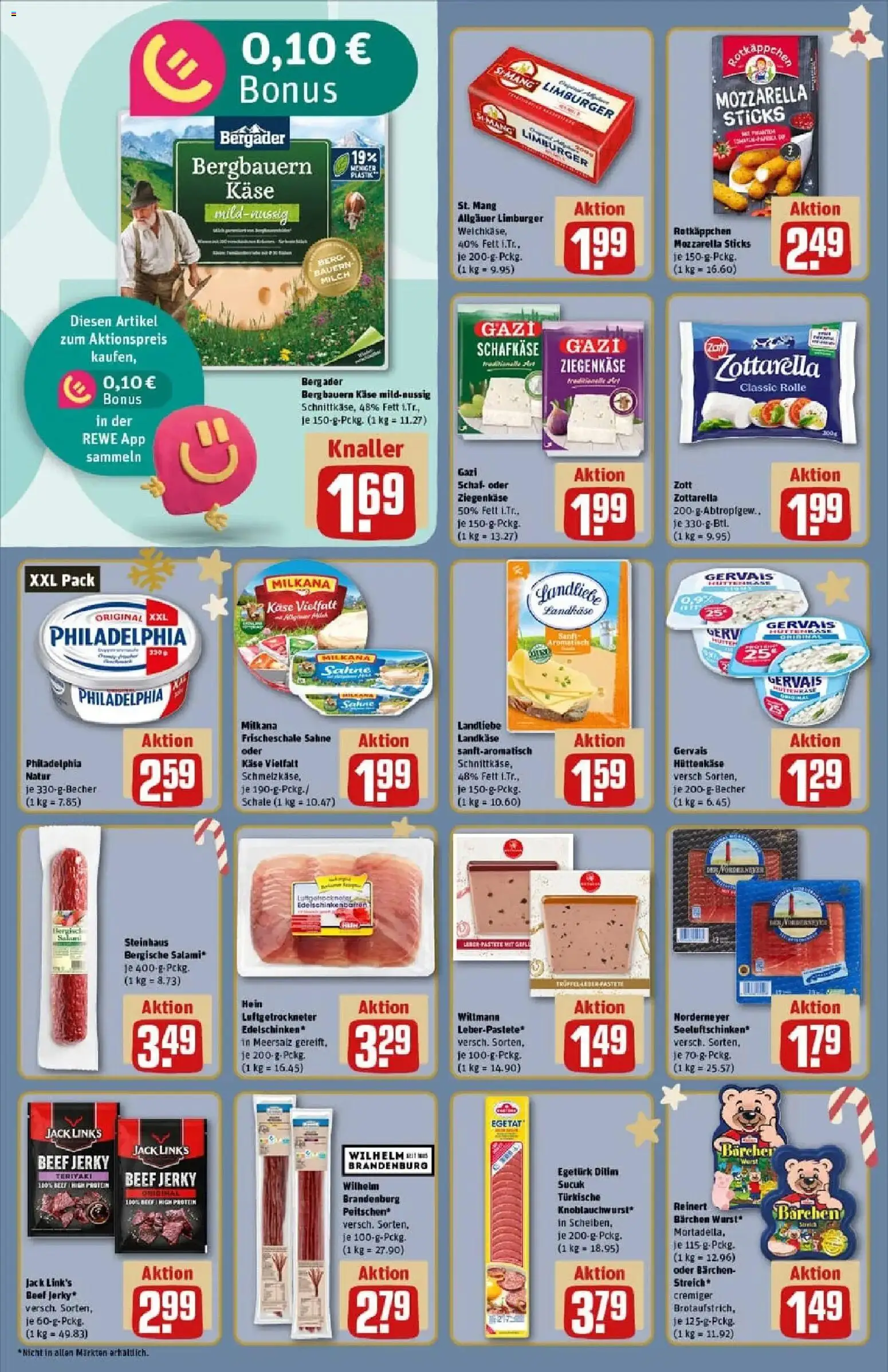 Rewe prospekt München / Bogenhausen	 – gültig ab 23.11.2025 | Seite: 16 | Produkte: Käse, Milkana, Mozzarella, Salami