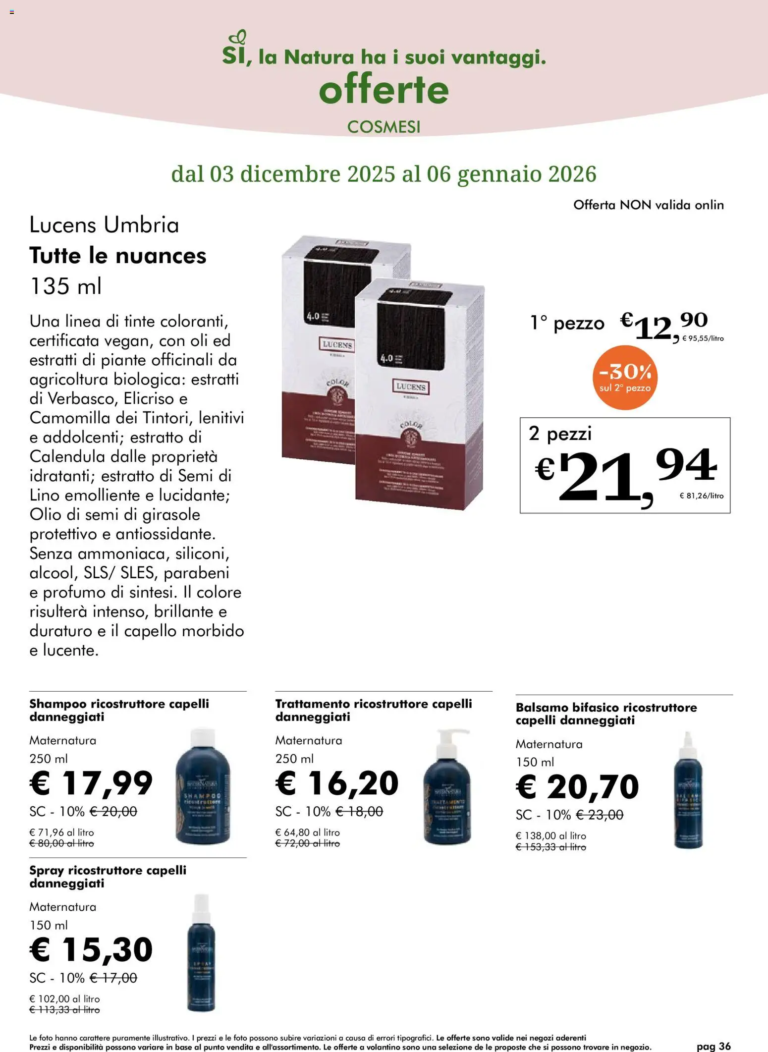 Volantino Natura Sì del 03.12.2025 | Pagina: 36