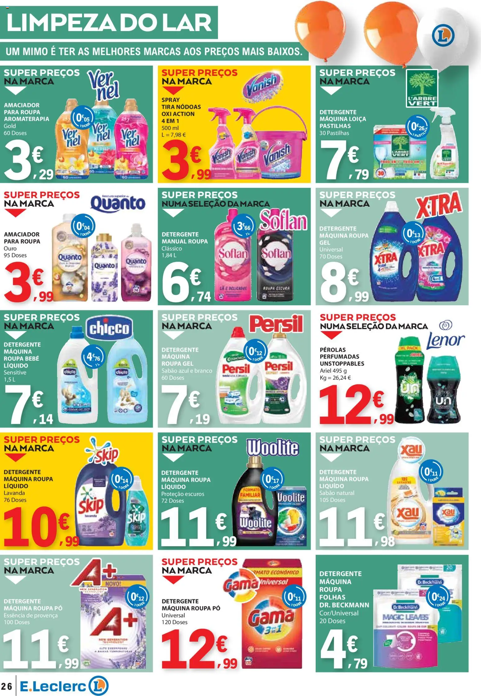 E.Leclerc folheto │ válido de 23.10.2025 | Página: 26 | Produtos: Pó, Sabão, Detergente, Persil