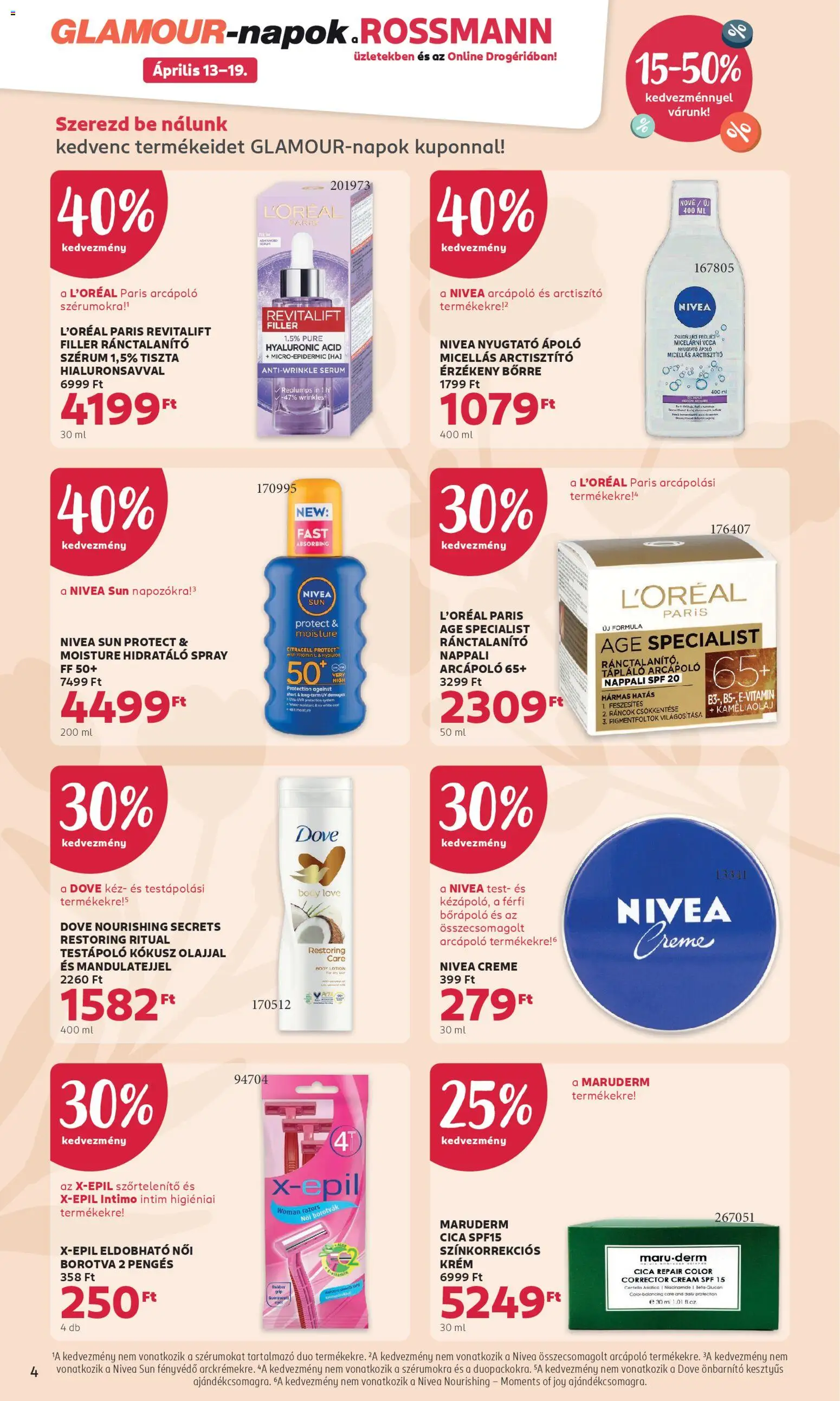 Rossmann akciós ujság - amely érvényes a következő dátumtól: 13.04.2026 | Oldal: 4