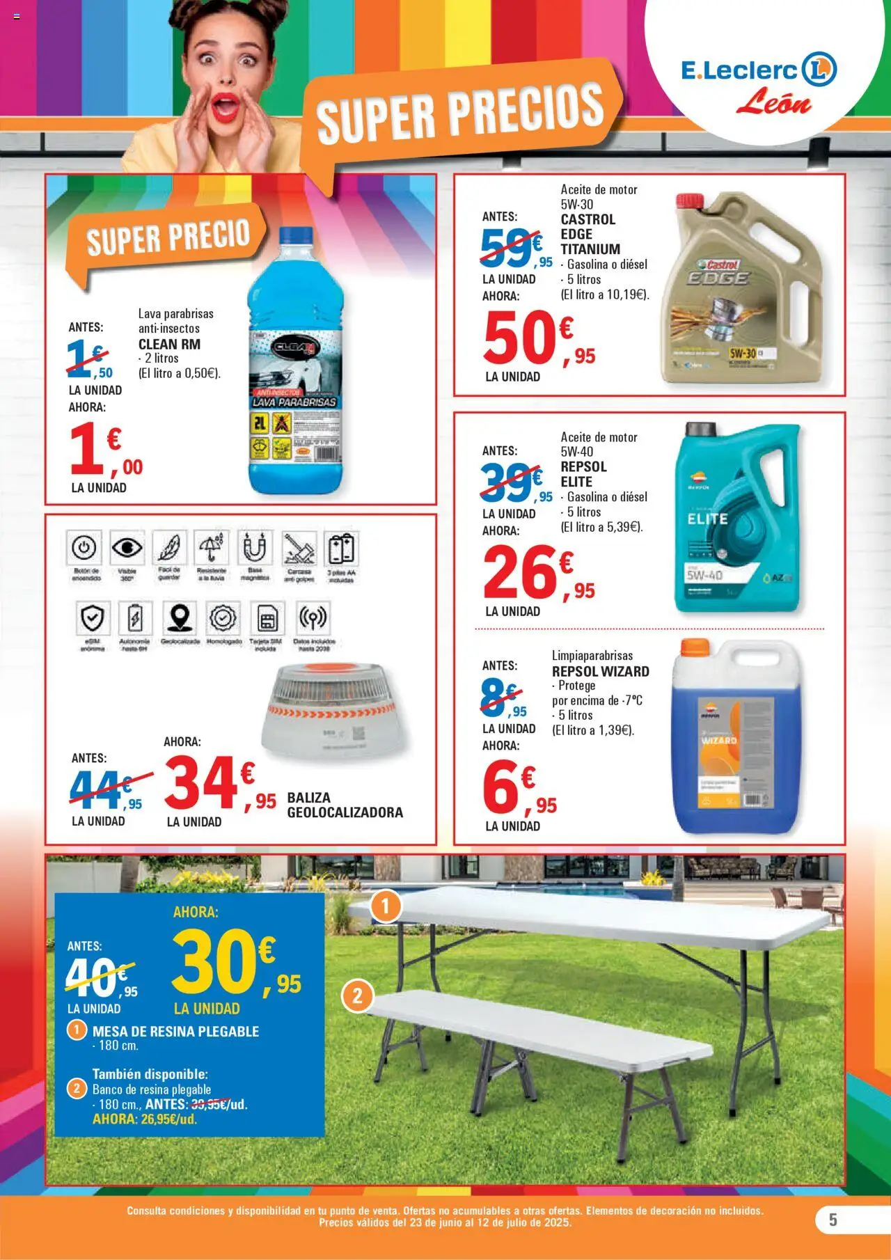 E.Leclerc folleto │ válido desde el 23.06.2025 | Página: 5 | Productos: Aceite, Mesa