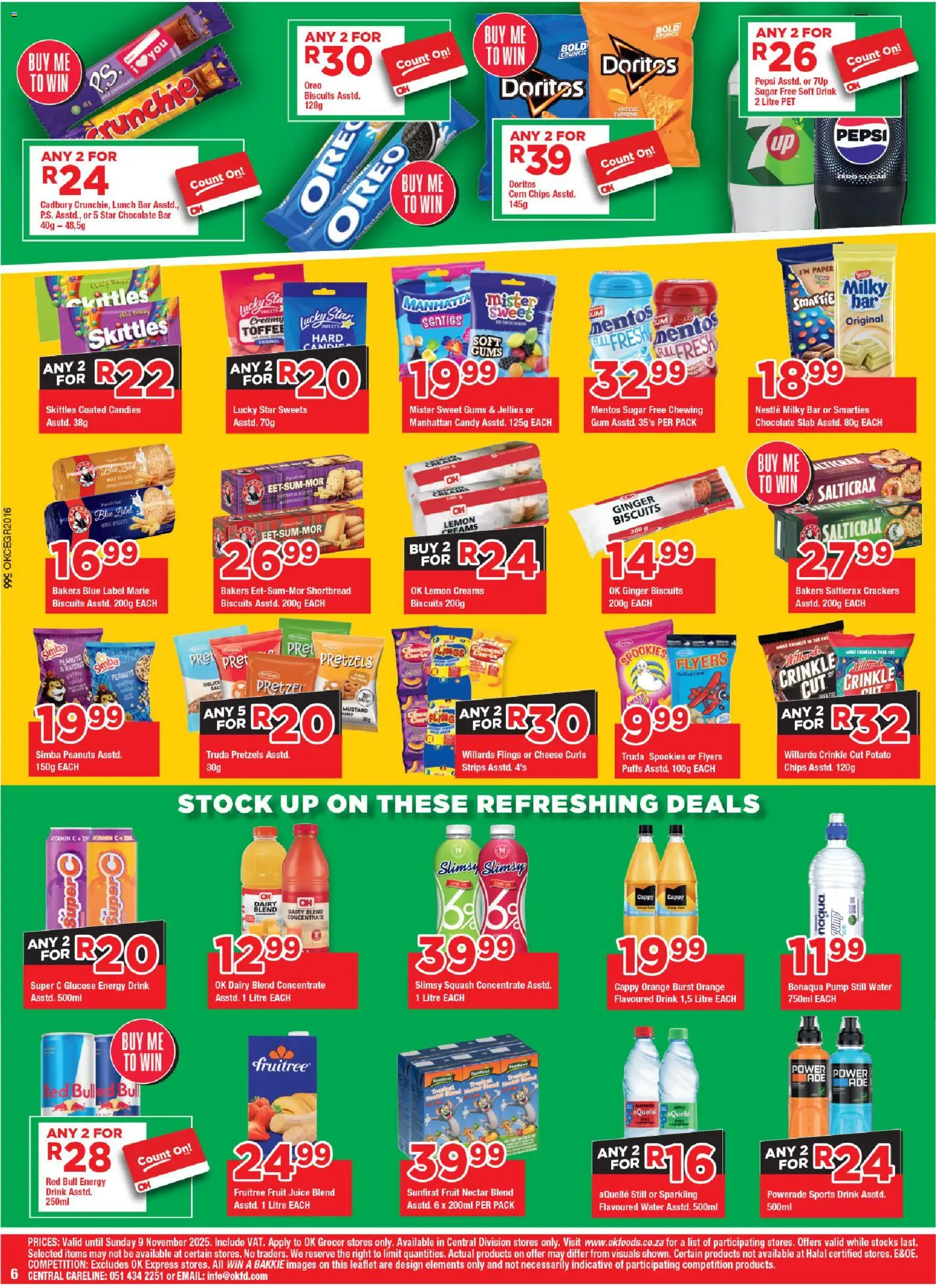 New OK Foods catalogue – valid from 24.10.2025 | Page: 6 | Products: Biscuits, Candies, Fruit, Paper