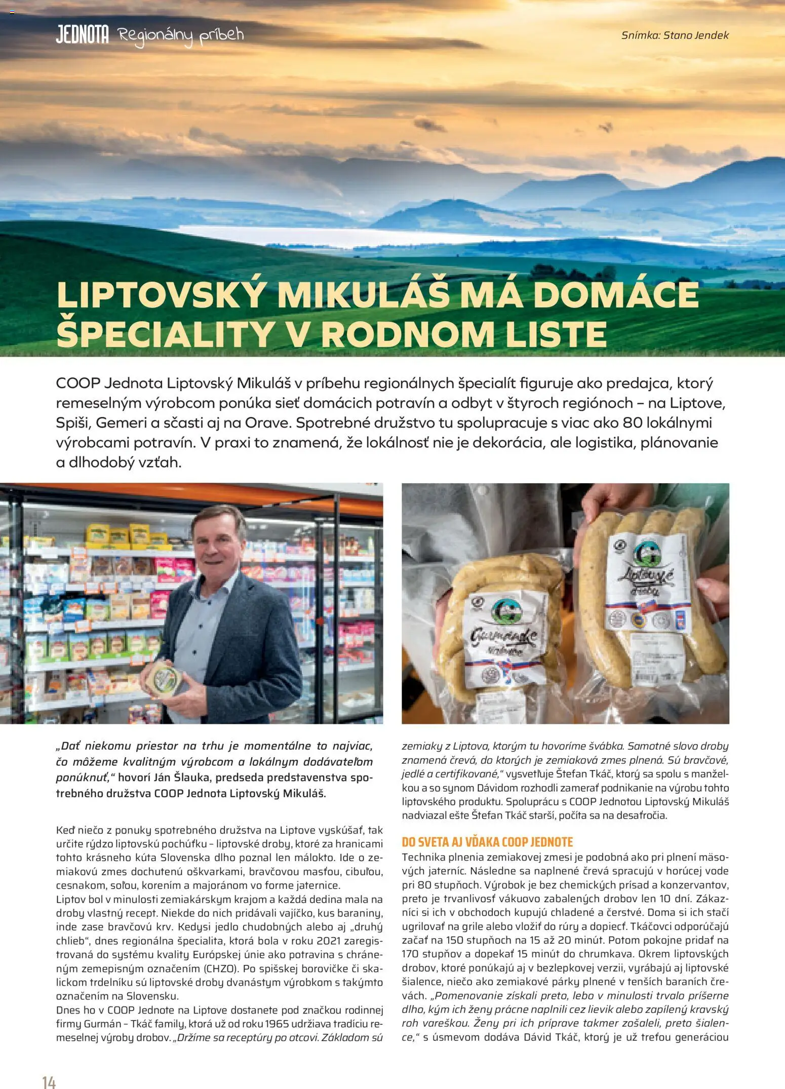 Nové COOP Jednota akcie – leták je platný od 01.04.2026 | Strana: 14 | Produkty: Zemiaky, Párky