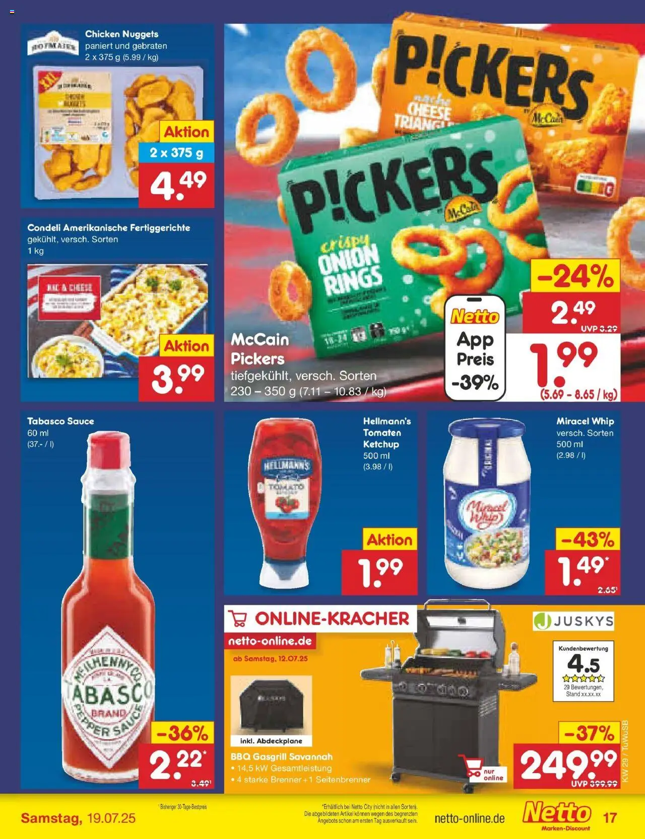 Netto Marken-Discount prospekt Calw-Stammheim	 - gültig ab dem 13.07.2025 | Seite: 23 | Produkte: Grill, Dressing, Tomaten, McCain