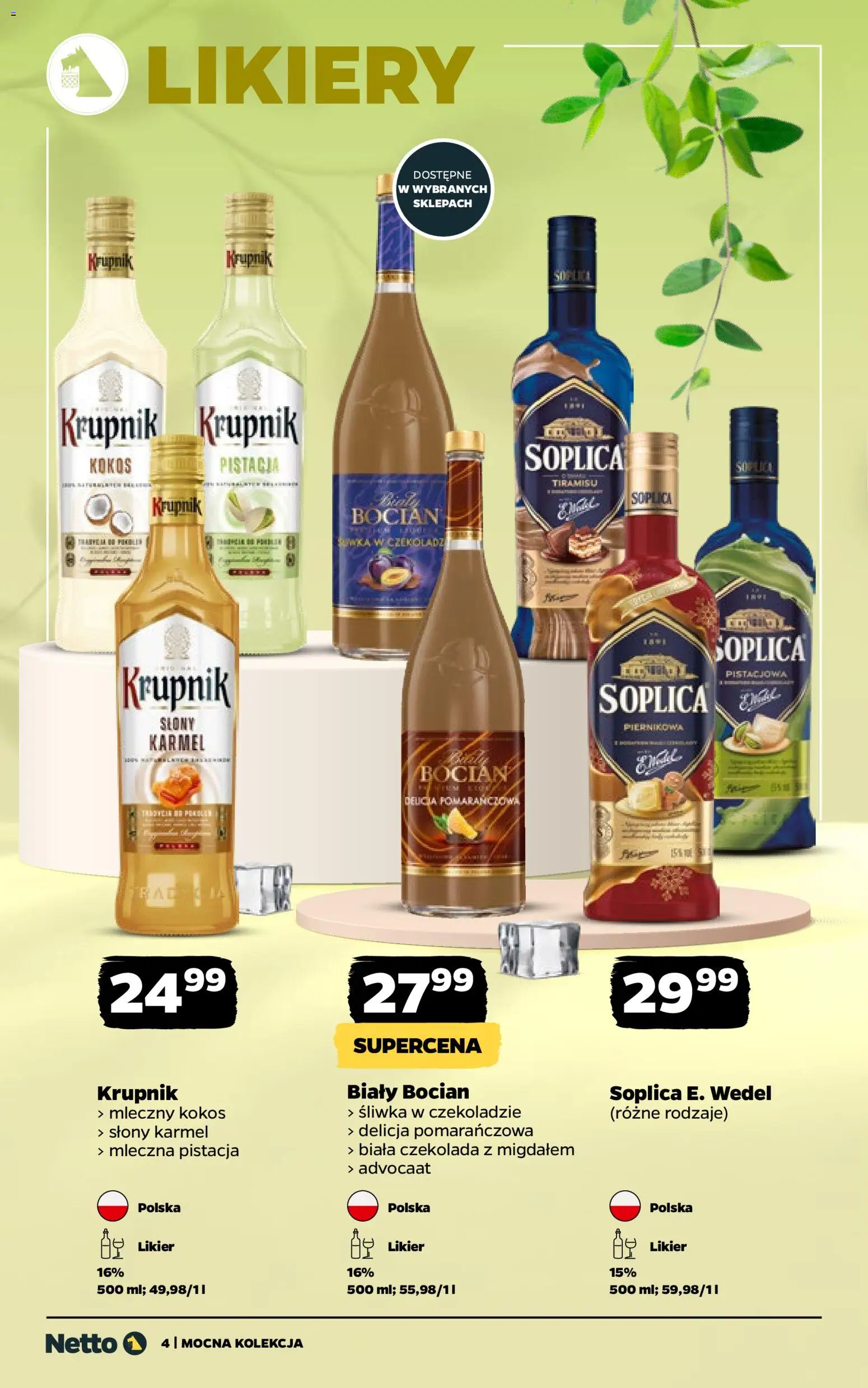 Netto gazetka - Alkohole mocne od 16.03.2026 | Strona: 4 | Produkty: Czekolady, Tiramisu, Czekolada