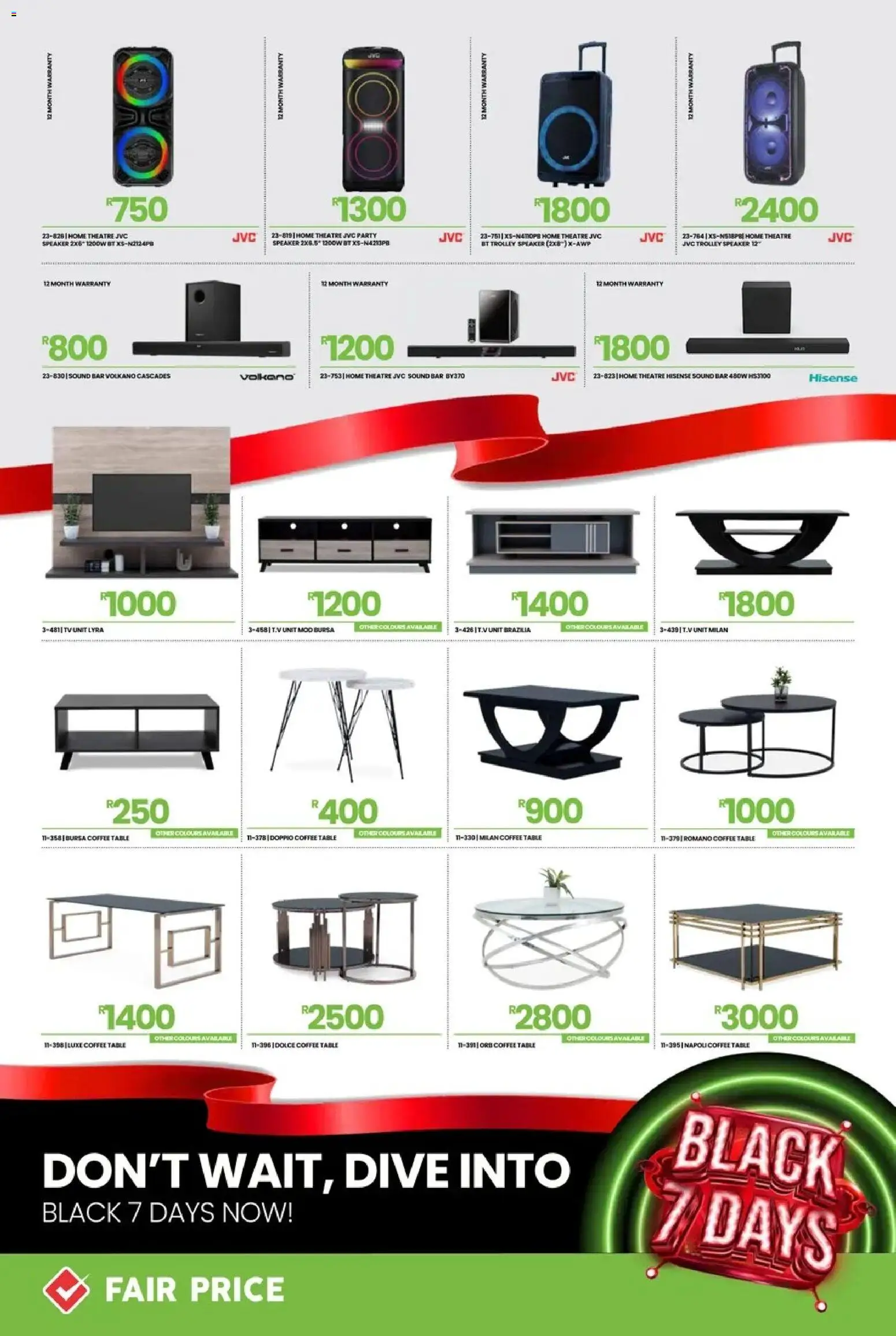 New Fair Price catalogue – valid from 24.11.2025 | Page: 6 | Products: Speaker, TV, Soundbar, Coffee