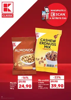 Náhled letáku Mix arašídů a kešu, med a sůl/chilli 200 g od 05.11.2025 | Strana: 38 | Produkty: Kešu, Med, Mandle