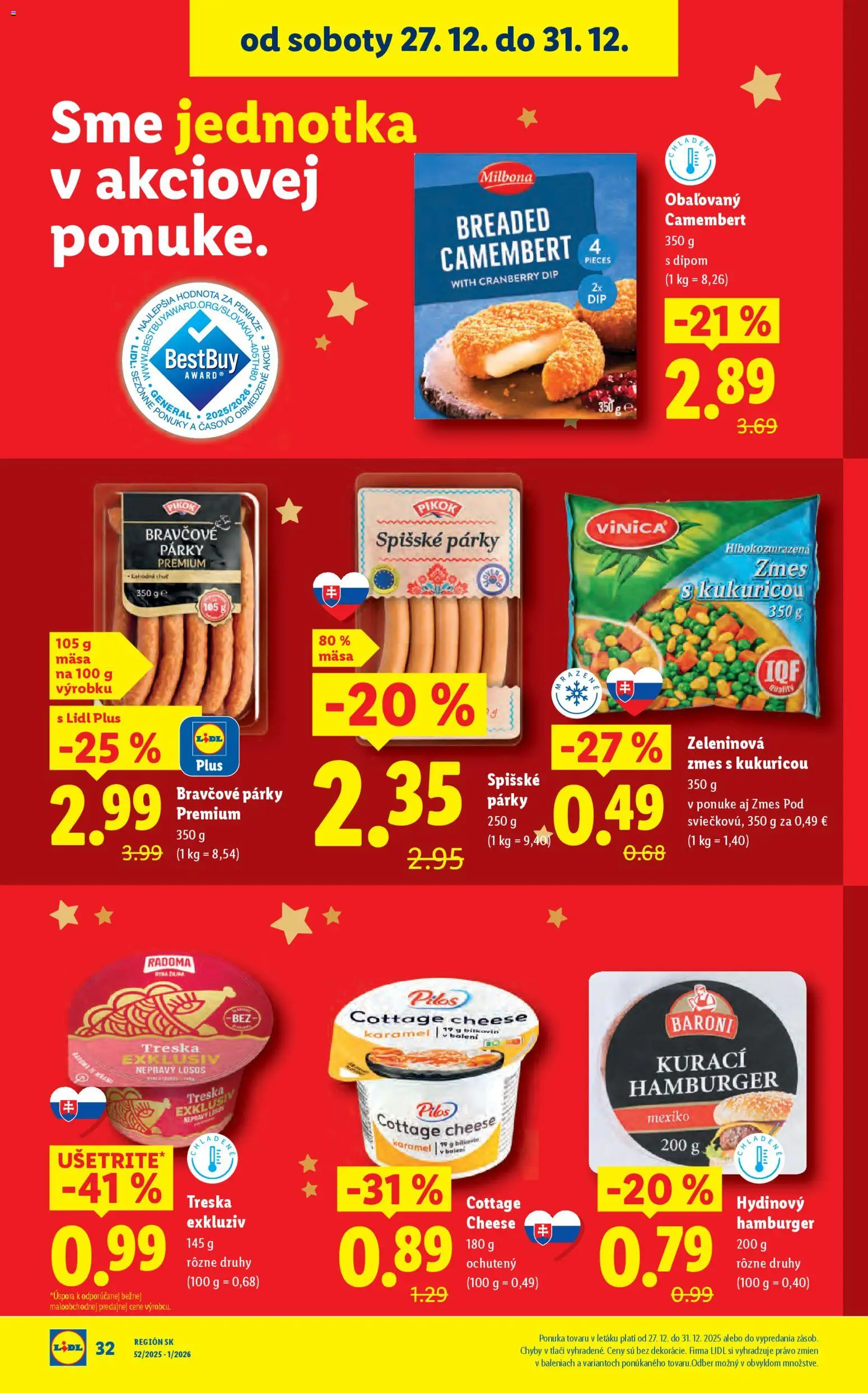 Nové Lidl akcie – leták je platný od 27.12.2025 | Strana: 38 | Produkty: Ryba, Losos, Párky, Treska