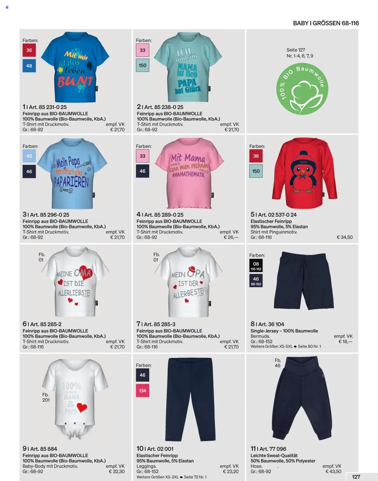 Trigema Prospekt 	 – gültig ab 01.09.2025 | Seite: 127 | Produkte: Shirt, Hose