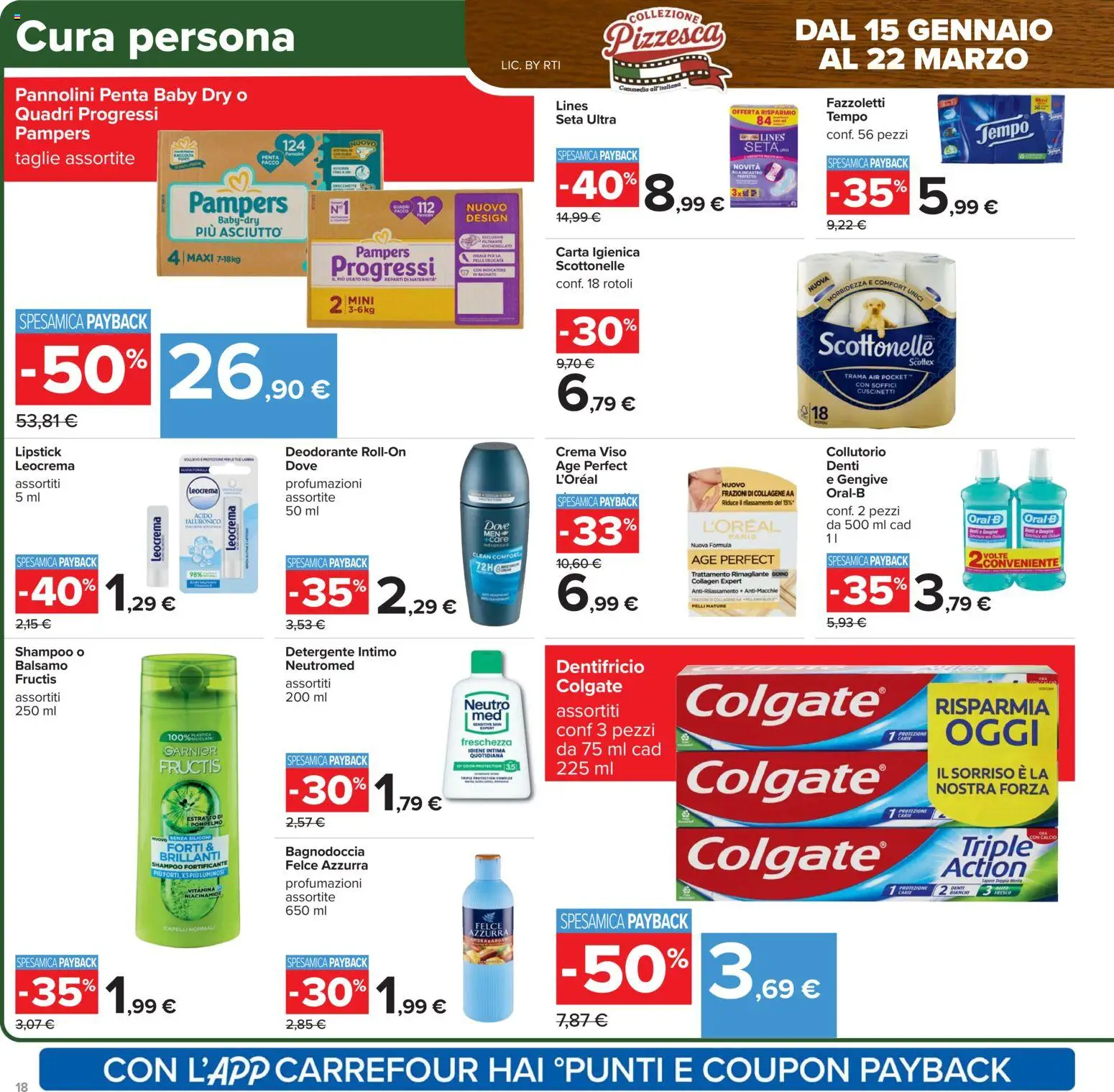 Volantino Carrefour del 27.01.2026 | Pagina: 18 | Prodotti: Deodorante, Crema viso, Intimo, Pampers