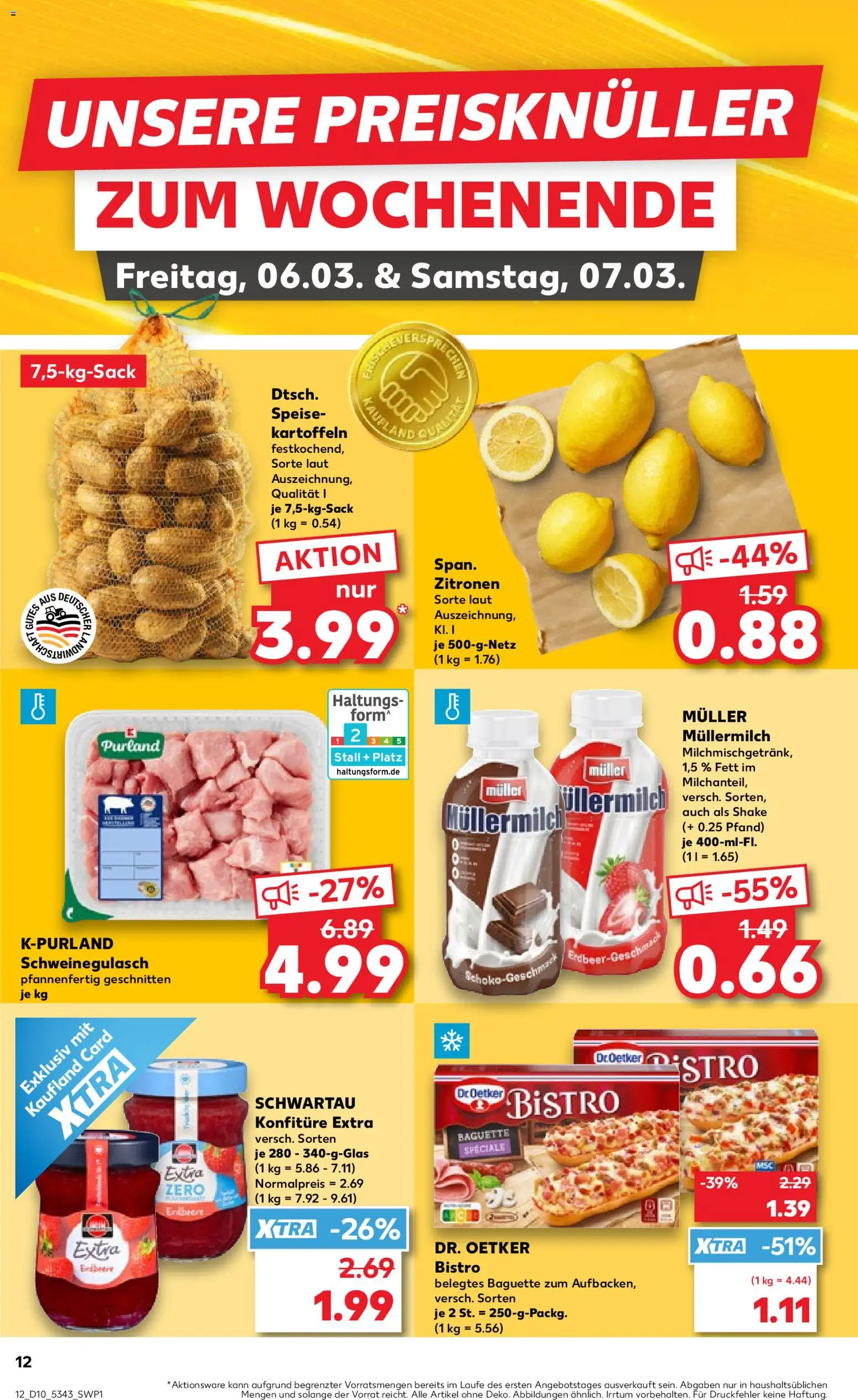 Kaufland Prospekt 	 – gültig ab 05.03.2026 | Seite: 12 | Produkte: Baguette, Kartoffeln, Müllermilch, Zitronen