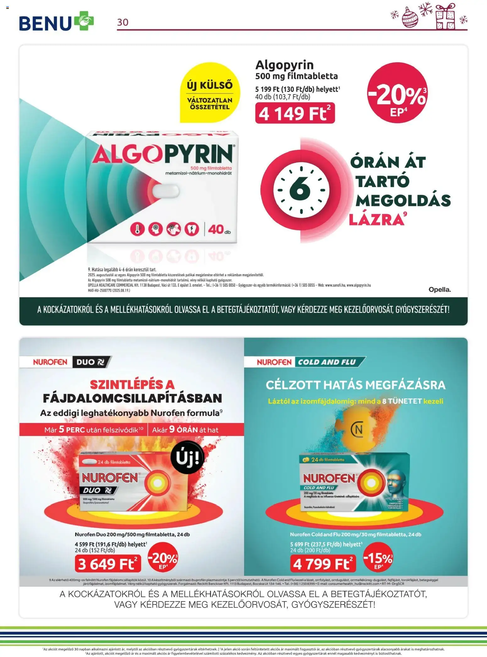 BENU Gyógyszertárak akciós ujság - amely érvényes a következő dátumtól: 01.12.2025 | Oldal: 30
