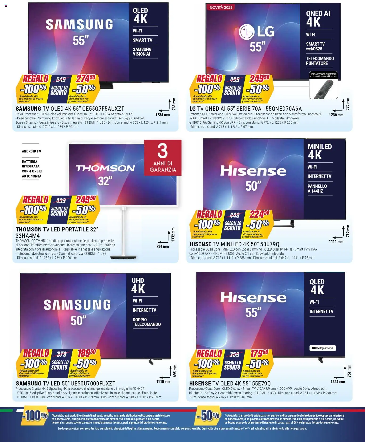 Volantino Trony del 30.10.2025 | Pagina: 5 | Prodotti: Tv samsung, smart TV, TV, USB