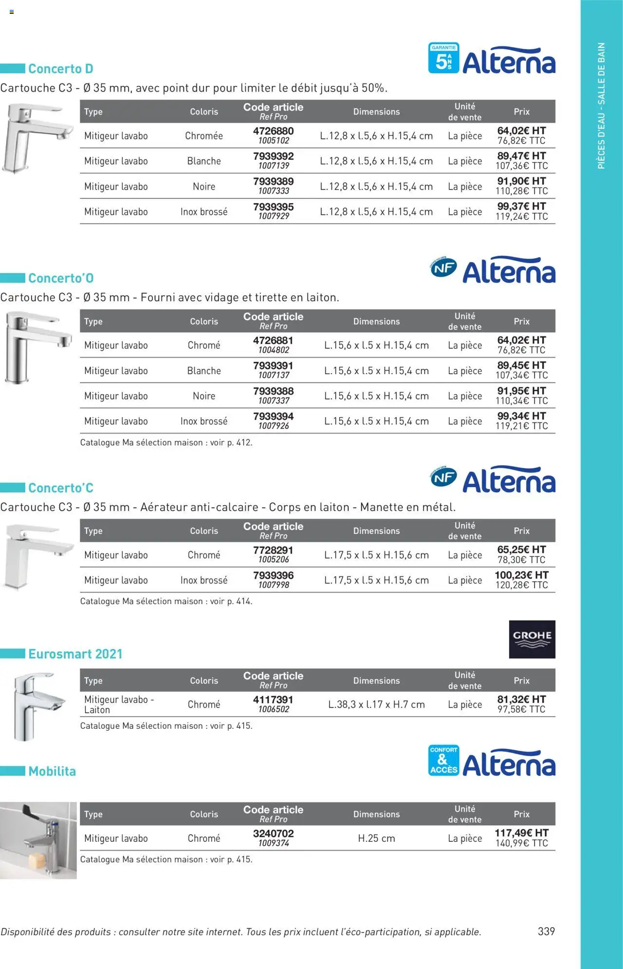  | Page: 339 | Produits: Brosse, Lavabo, Cartouche