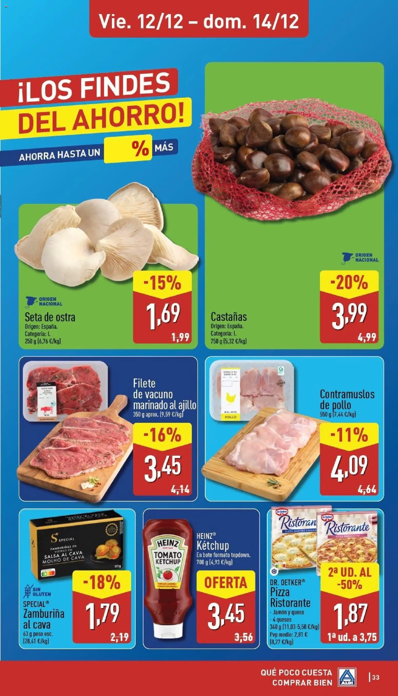 Aldi folleto Canarias │ válido desde el 08.12.2025 | Página: 33 | Productos: Jamón, Pizza, Peso, Filete