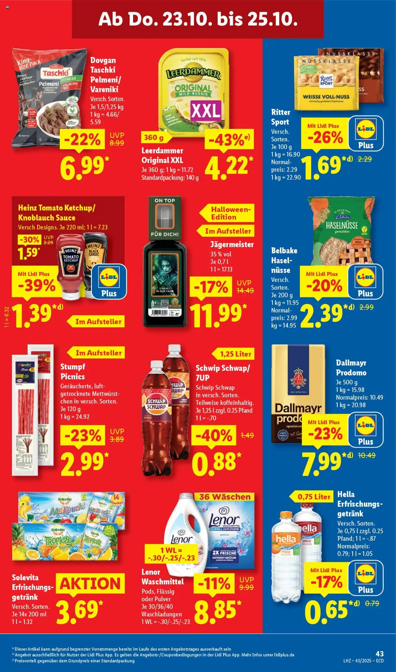 Lidl - Prospekt – gültig ab 20.10.2025 | Seite: 65 | Produkte: Lenor, Hahnchen, Leerdammer, Hella