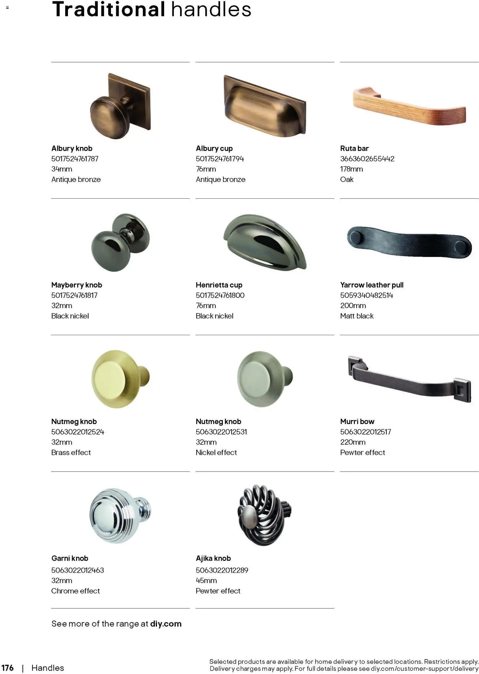 {H1} | Page: 176 | Products: Handles, Knob