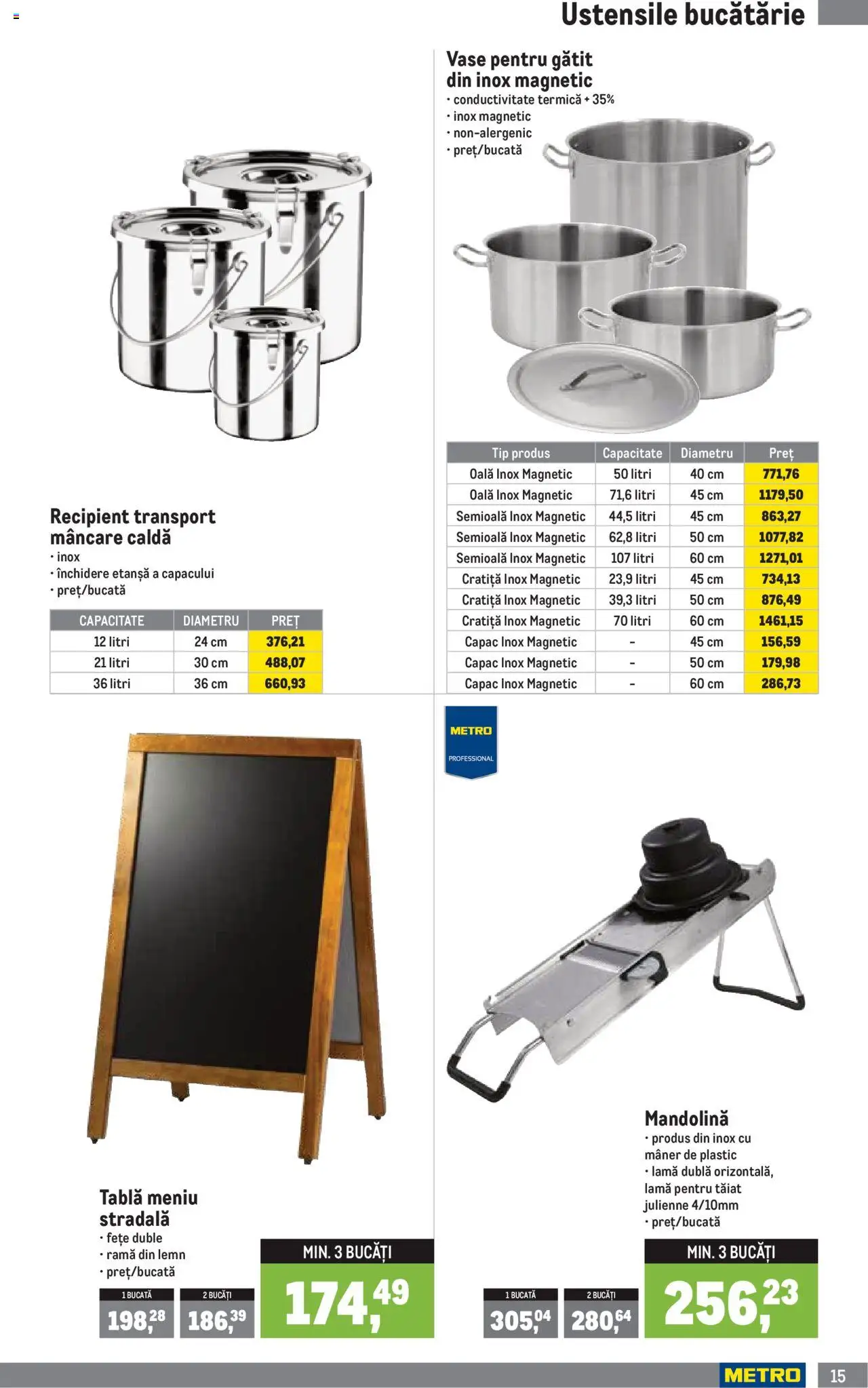 Noul catalog Metro – valabil de la 01.10.2025 | Pagină: 15 | Produse: Cratiță, Tablă, Mâner, Bucătărie