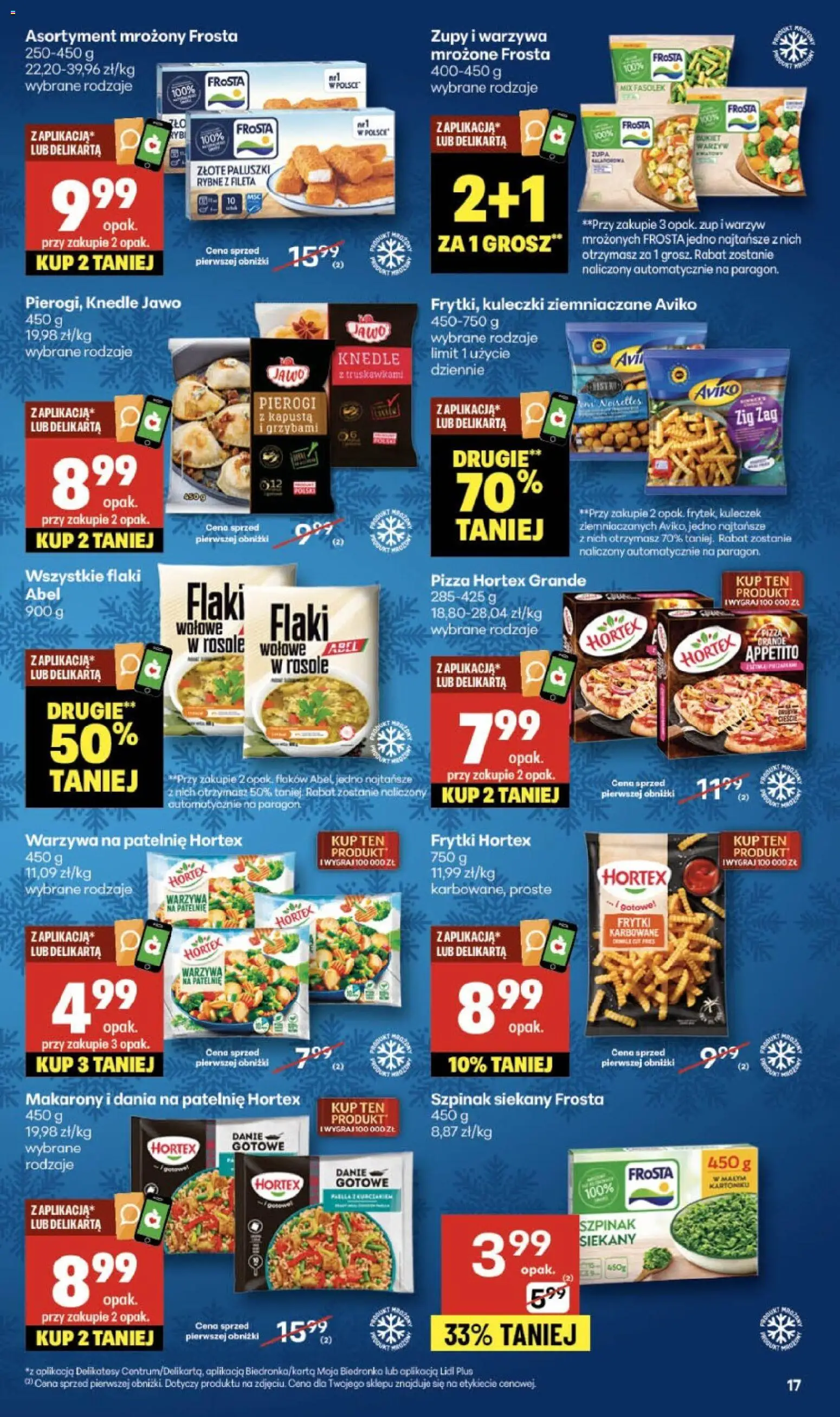 Delikatesy Centrum Gazetka od 04.12.2025 | Strona: 17 | Produkty: Kapusta, Szpinak, Makarony, Frytki