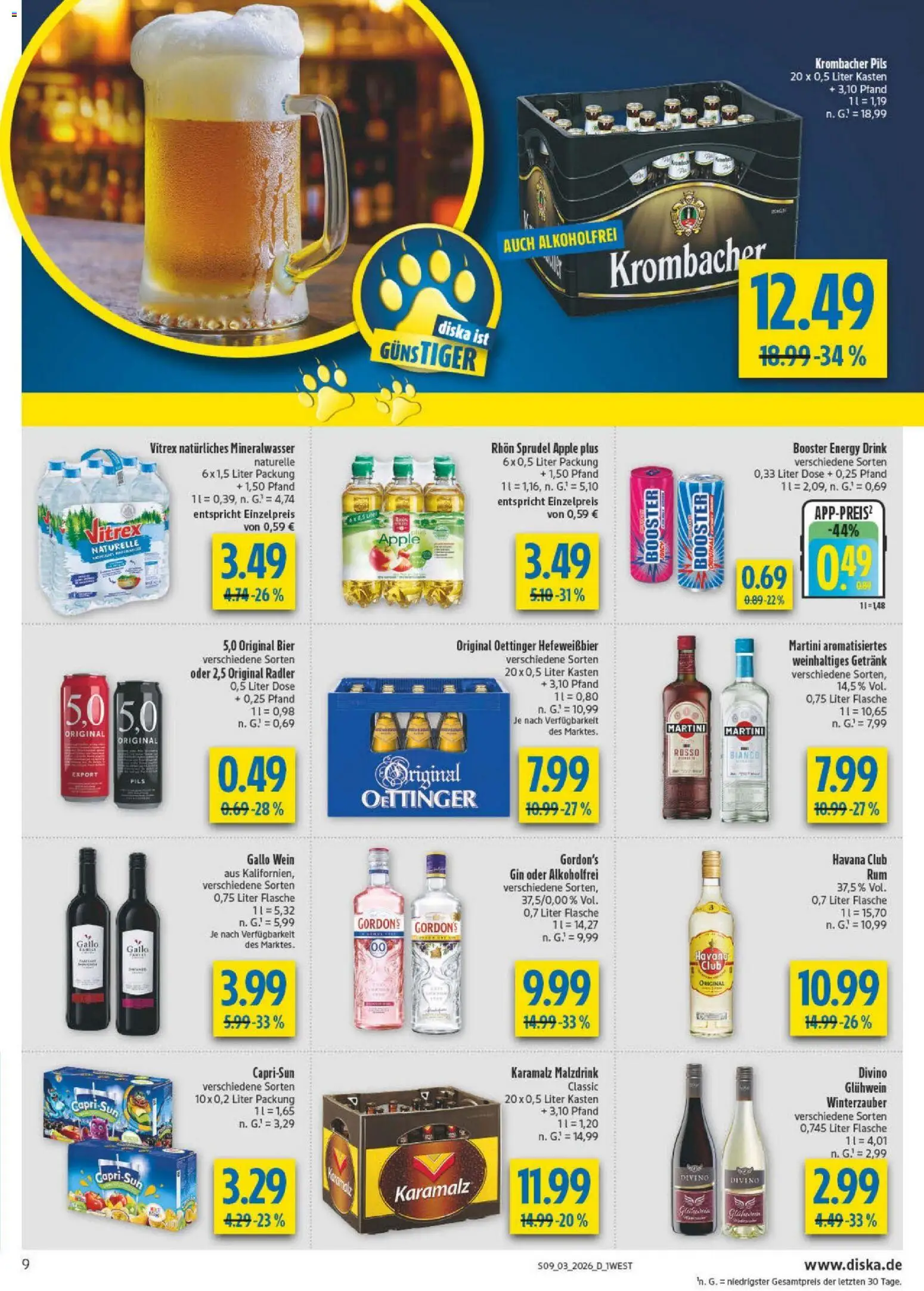 Diska - Diska Angebote Bayern KW03 – gültig ab 12.01.2026 | Seite: 9 | Produkte: Pils, Radler, Krombacher, Wein