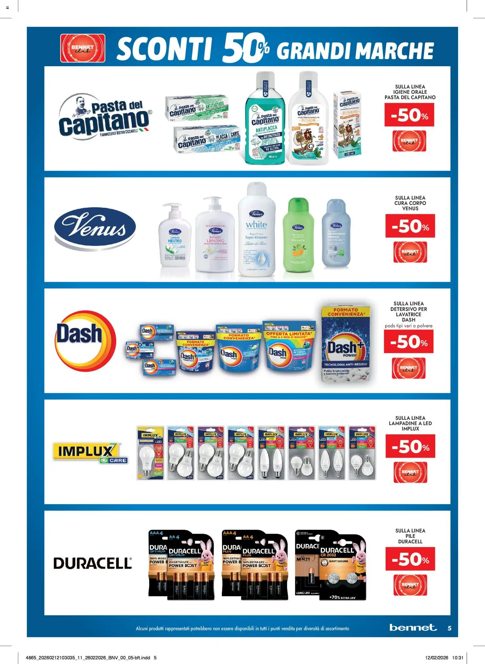 Volantino bennet del 26.02.2026 | Pagina: 5 | Prodotti: Riso, Intimo, Pasta, Lavatrice