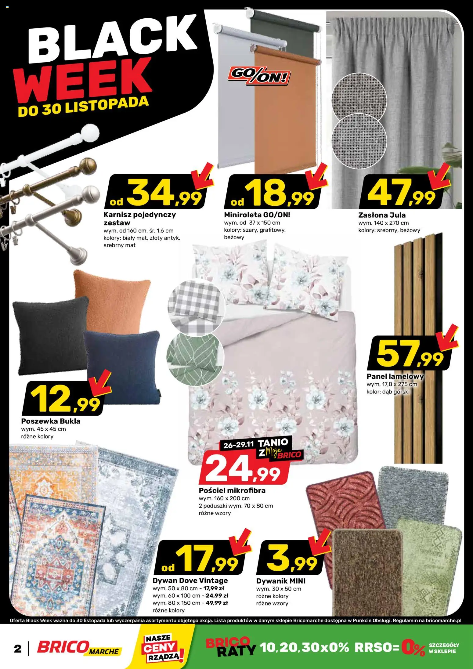 Brico Marché Black Friday od 26.11.2025 | Strona: 2 | Produkty: Pościel, Dywan