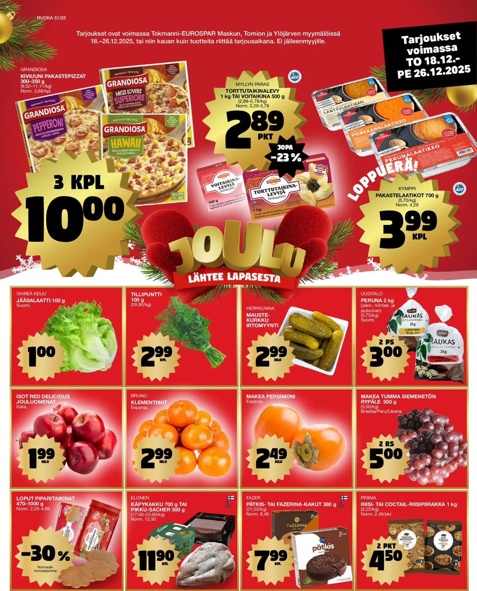 Tokmanni - EUROSPAR – voimassa 18.12.2025 alkaen | Sivu: 8 | Tuotteet: Omenat, Riisi, Klementiinit, Kurkku