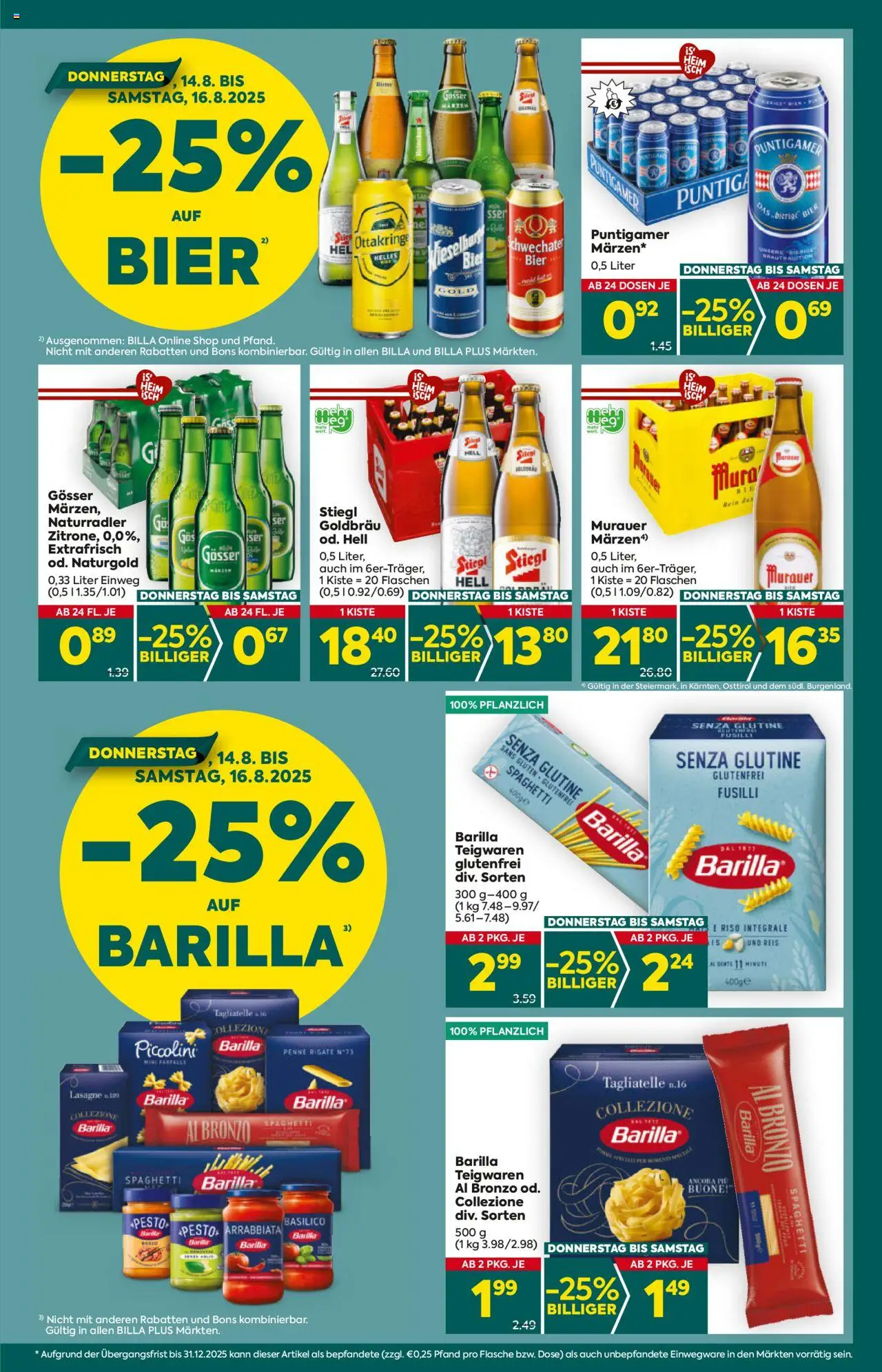 Billa Plus Flugblatt - Steiermark gültig ab 14.08.2025 | Seite: 3 | Produkte: Hajdina liszt, Bier, Reis