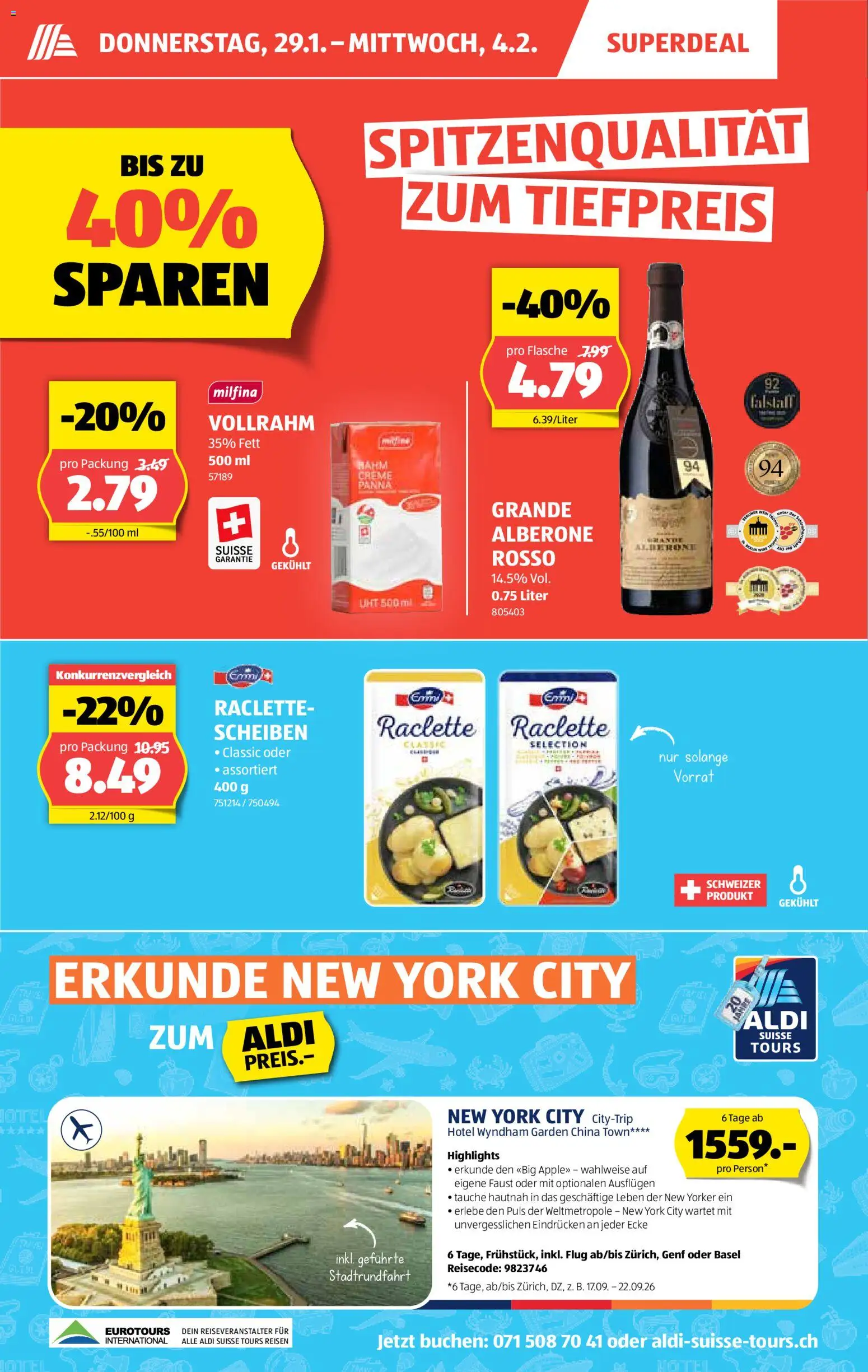 Aldi Aktionen – gültig ab 29.01.2026 | Seite: 7 | Produkte: Raclette, Creme