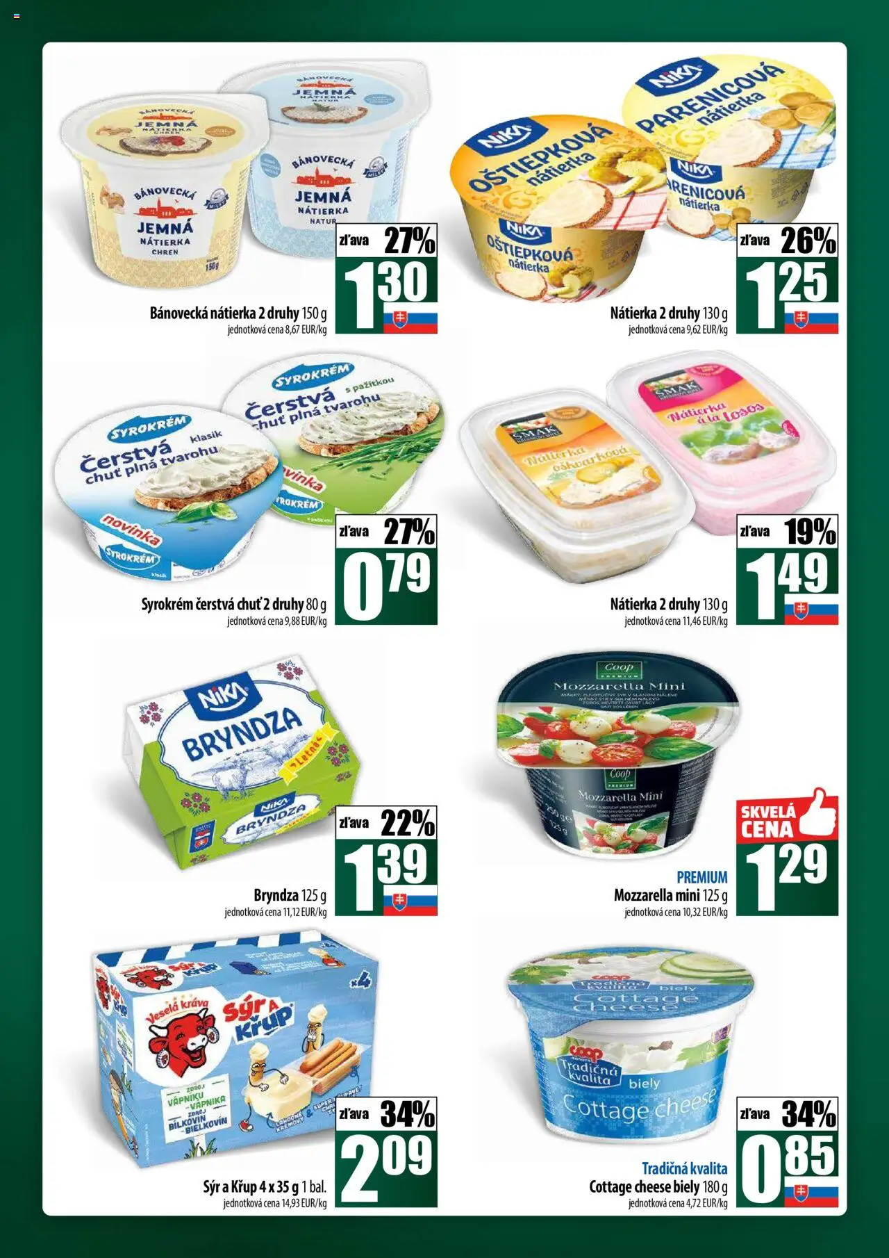 Nové COOP Jednota akcie – leták je platný od 18.09.2025 | Strana: 22 | Produkty: Syr, Chren, Mozzarella, Bryndza