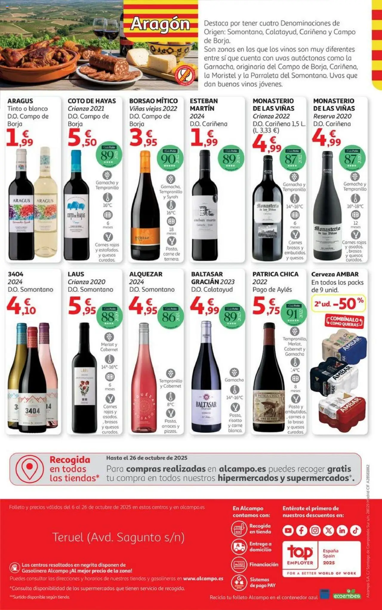 Alcampo - HP Aragón │ válido desde el 06.10.2025 | Página: 20 | Productos: Τζίντζερ, Cerveza, Pasta