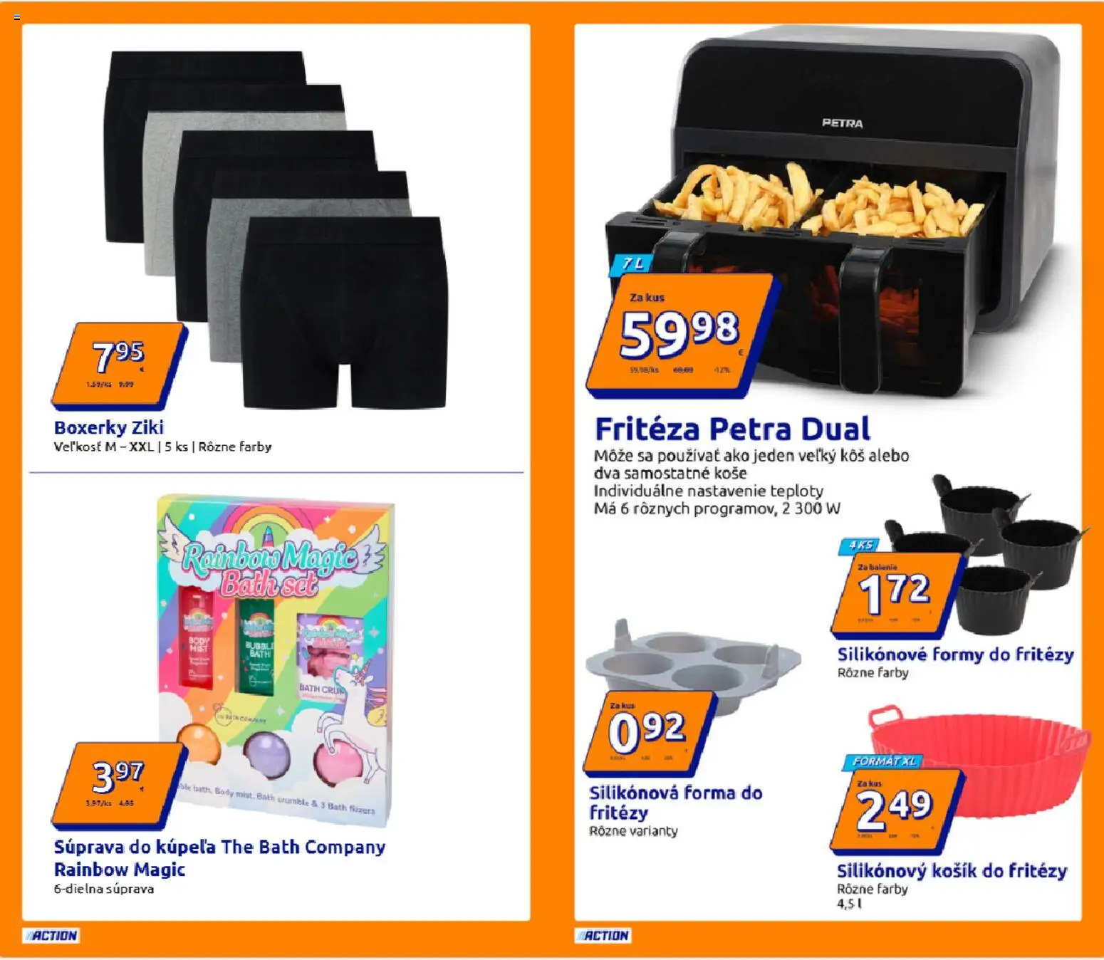 Nové Action akcie – leták je platný od 10.12.2025 | Strana: 5 | Produkty: Fritéza, Kôš, Boxerky