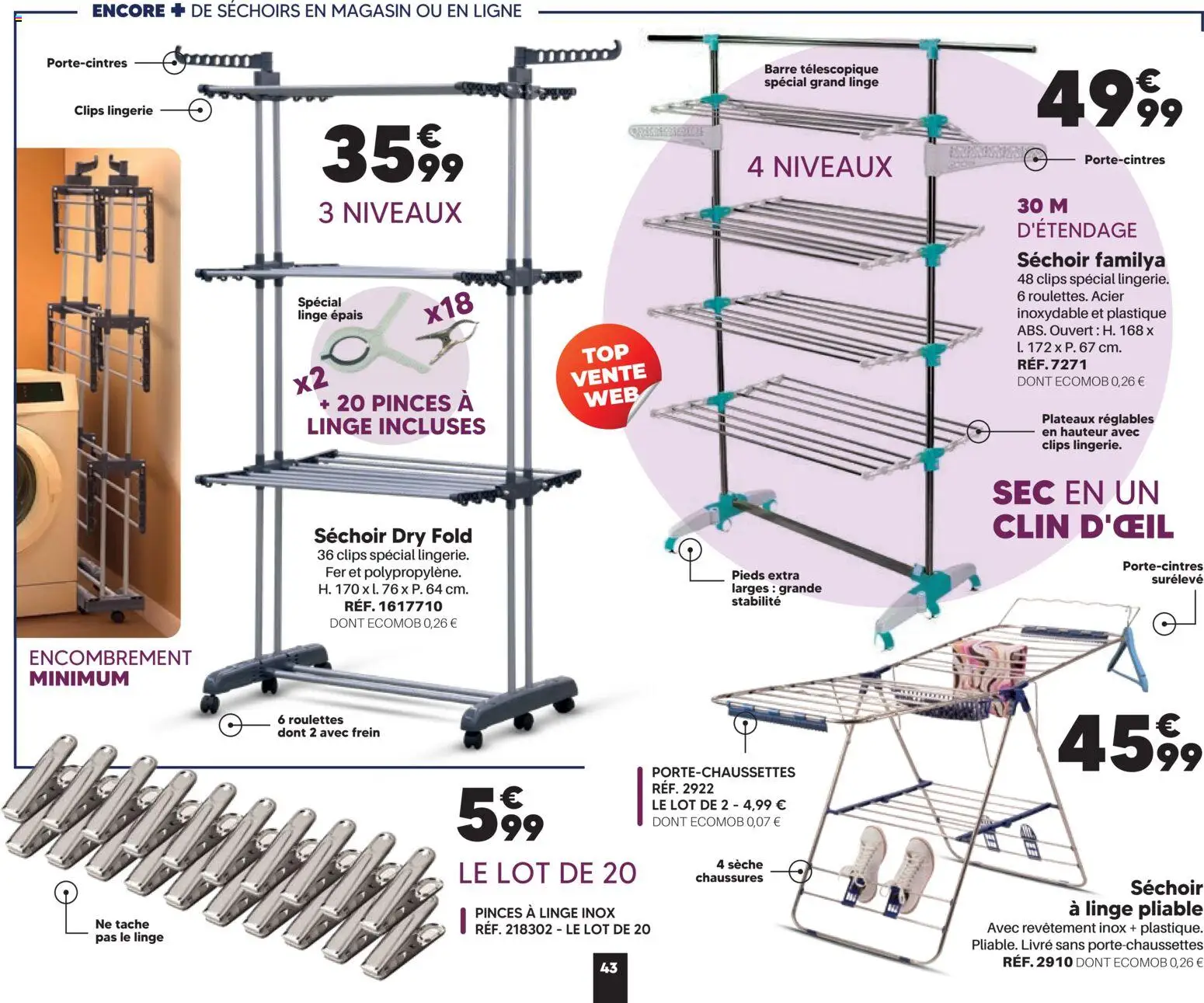{H1} | Page: 43 | Produits: Pinces, Séchoir, Livre