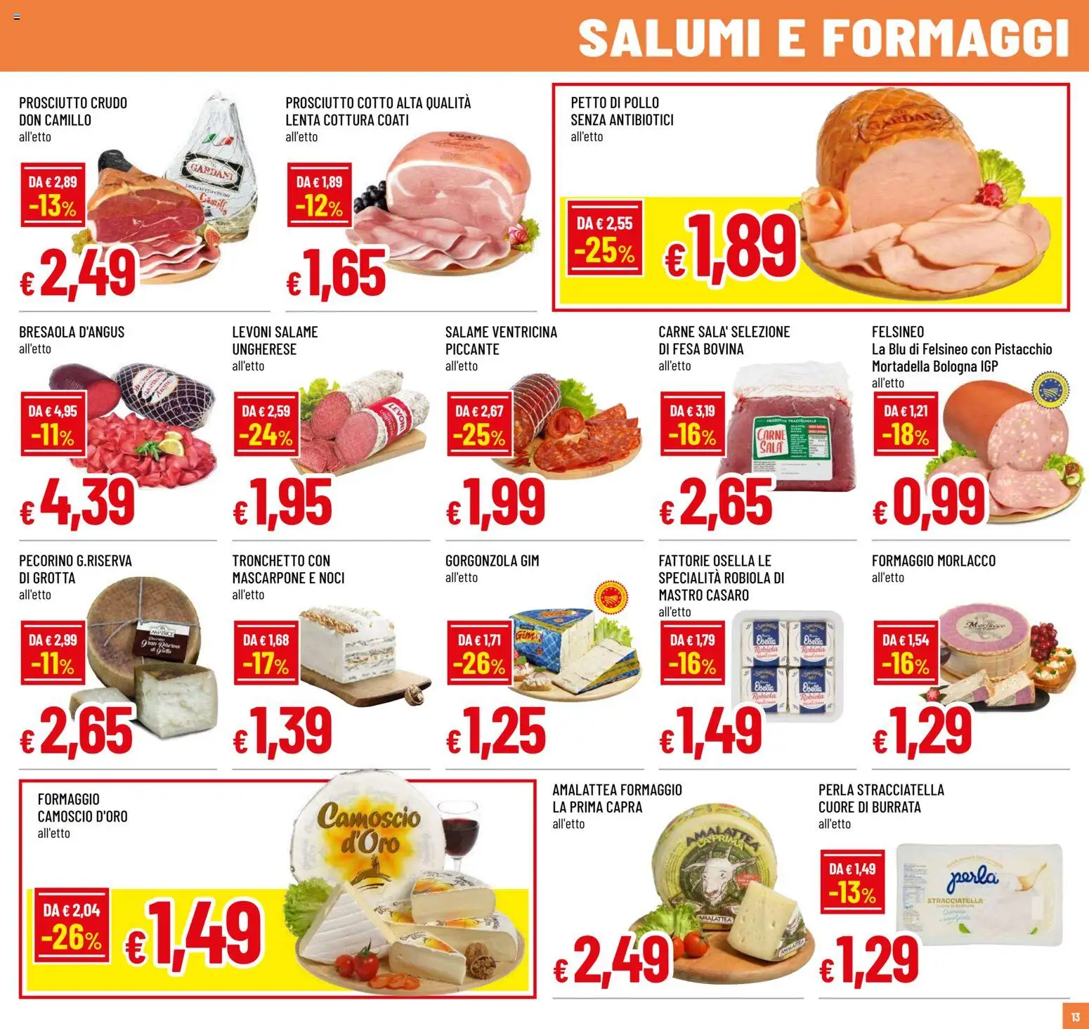 Volantino Galassia del 19.02.2026 | Pagina: 13 | Prodotti: Formaggio, Mortadella, Gorgonzola, Burrata