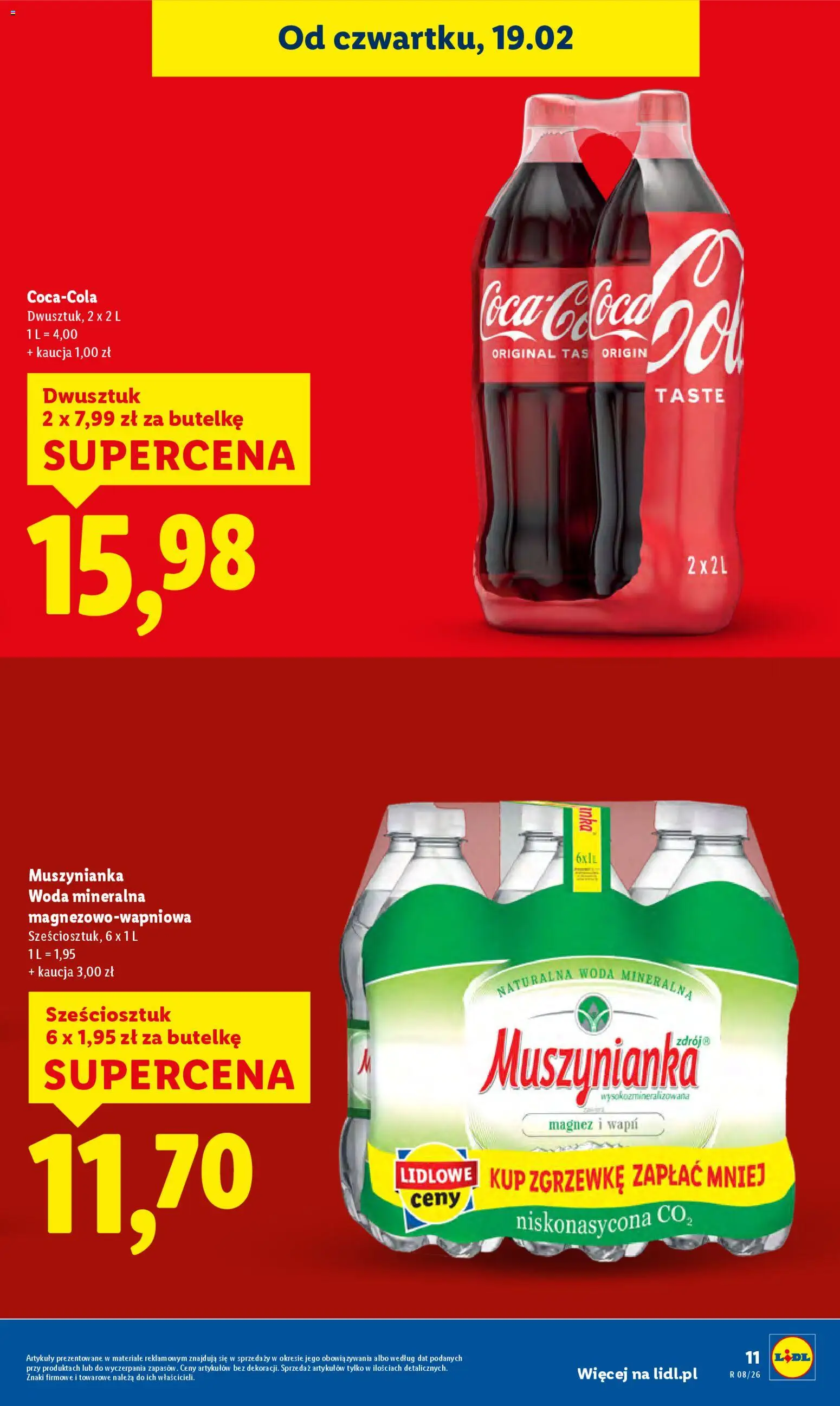 Lidl Gazetka od 19.02.2026 | Strona: 11 | Produkty: Muszynianka, Woda