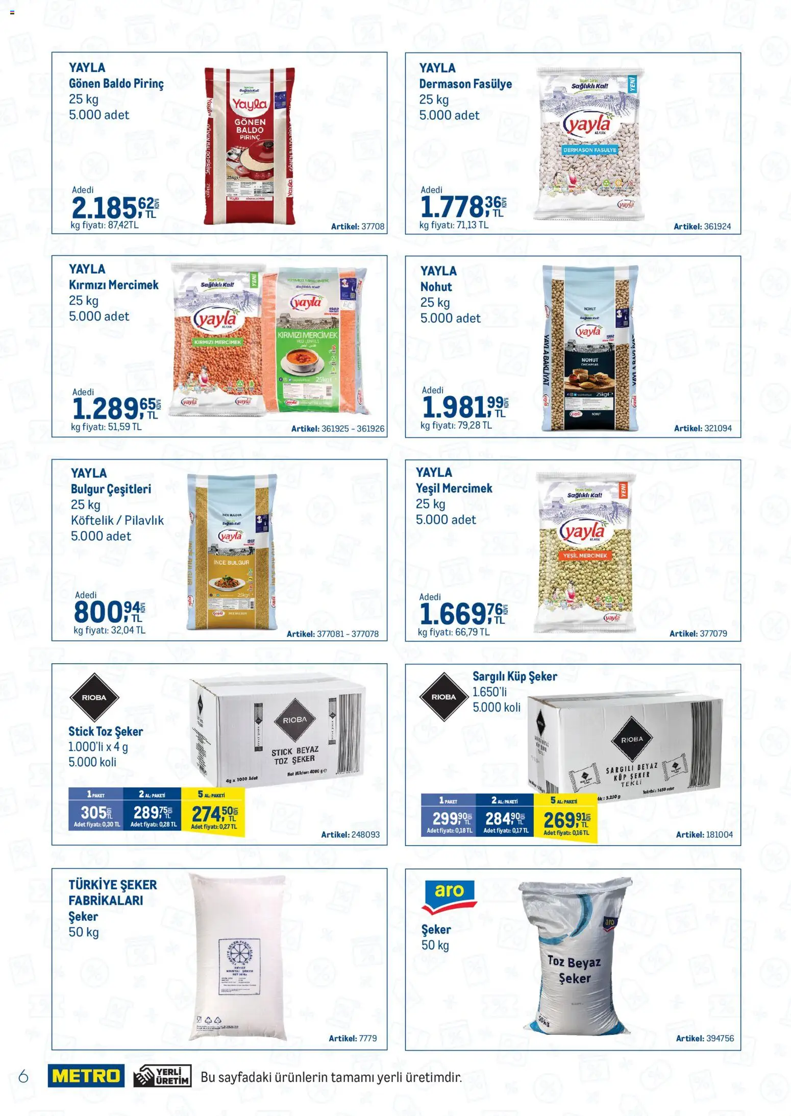 Metro - İşletmelerin En Temel İhtiyaçları Metro'da Çok Avantajlı - 28.10.2025 tarihinden itibaren geçerlidir | Sayfa: 6 | Ürünler: Fasulye, Pirinç, Şeker, Toz şeker