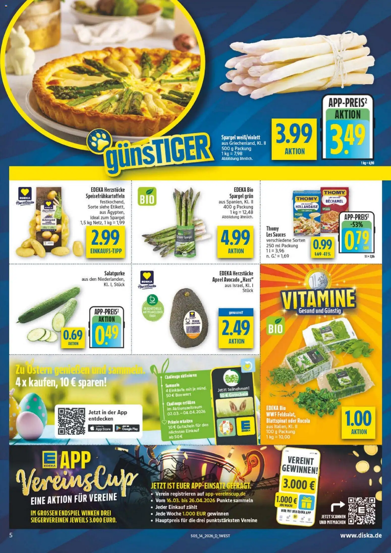 Diska - Diska Angebote Bayern KW14 – gültig ab 30.03.2026 | Seite: 5 | Produkte: Rucola, Spargel, Avocado
