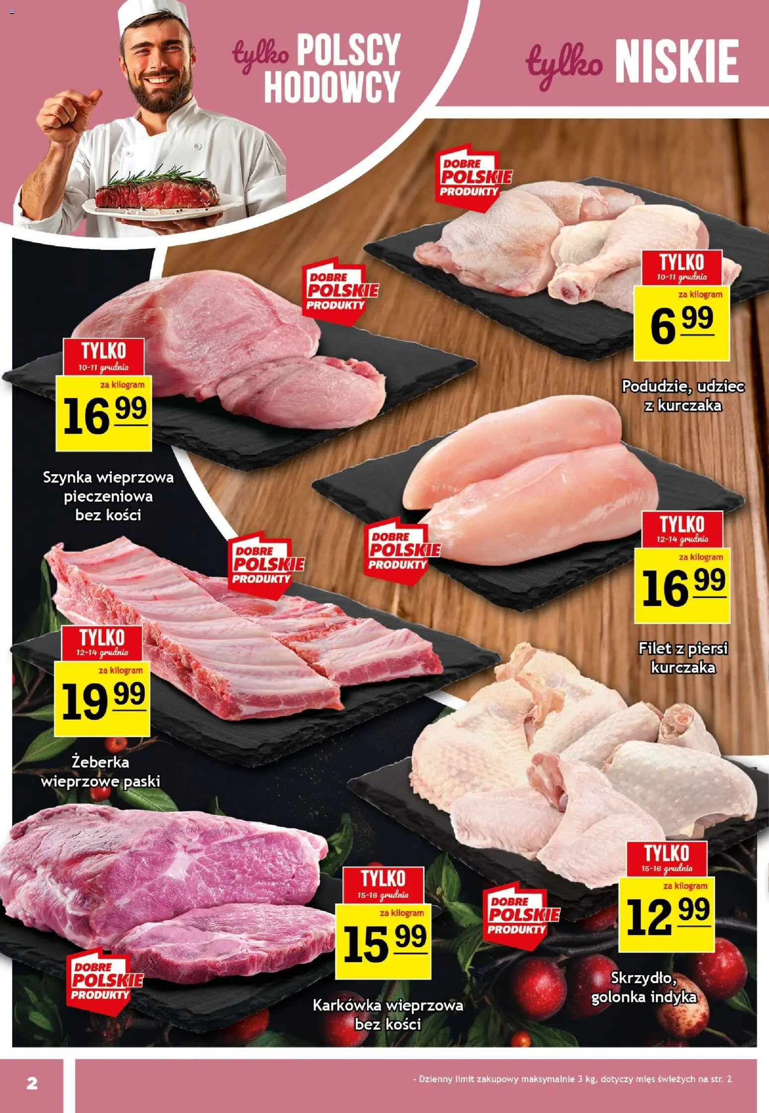 Gram Market Gazetka od 10.12.2025 | Strona: 2 | Produkty: Karkówka, Piersi, Szynka wieprzowa, Szynka