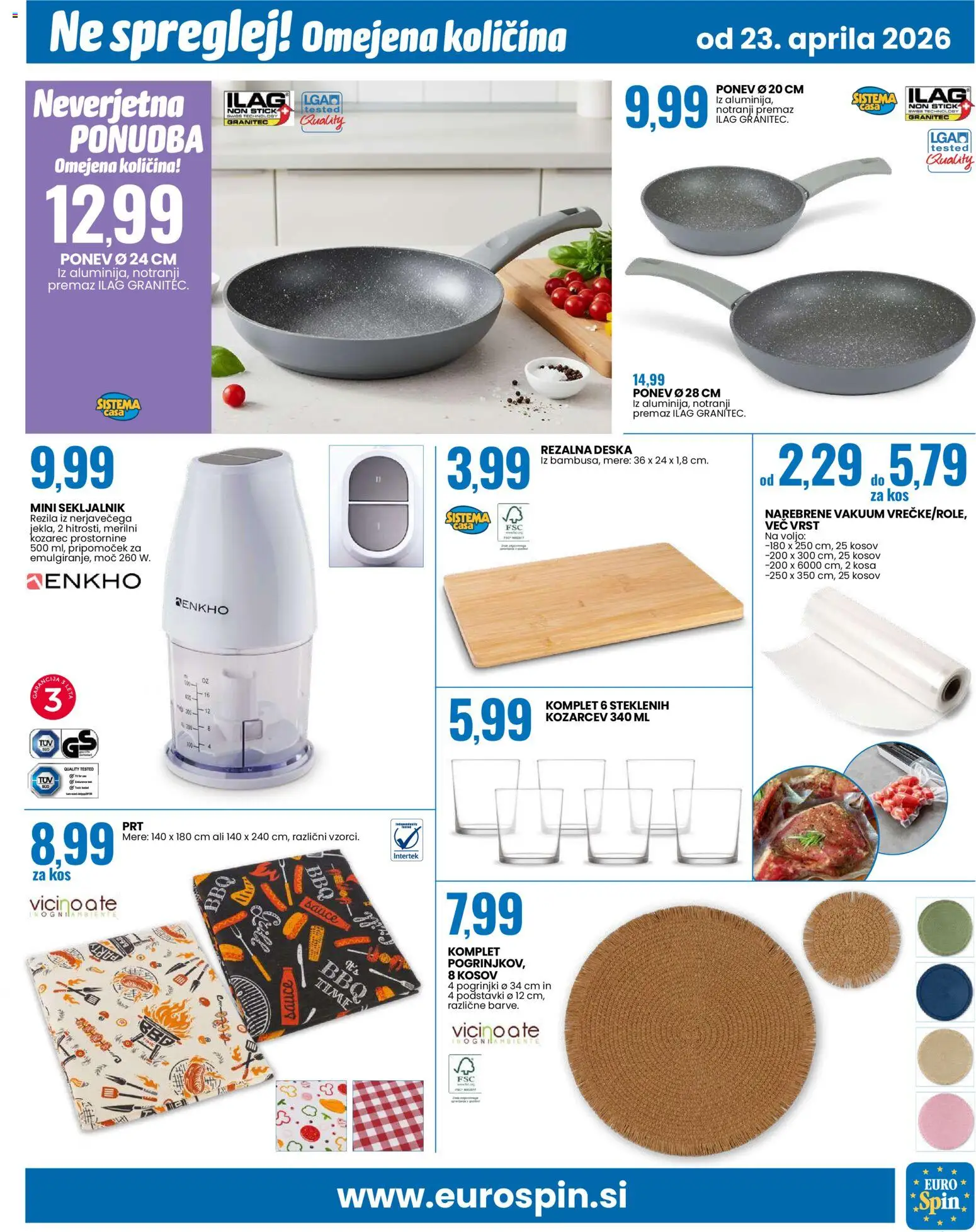 Novi Eurospin katalog ponudbe – veljaven od 23.04.2026 | Stran: 15 | Izdelki: Kozarec, Kos