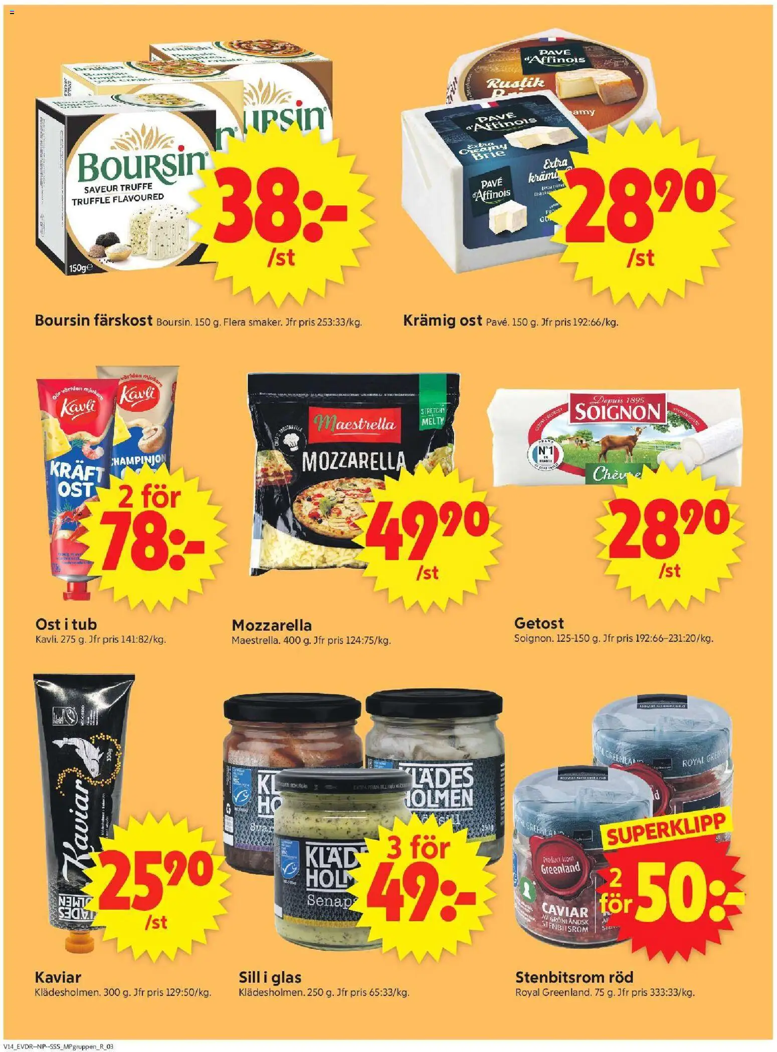 ICA Supermarket reklamblad aktuell från 30.03.2026 | Sida: 16 | Produkter: Senap, Sill, Getost, Ost