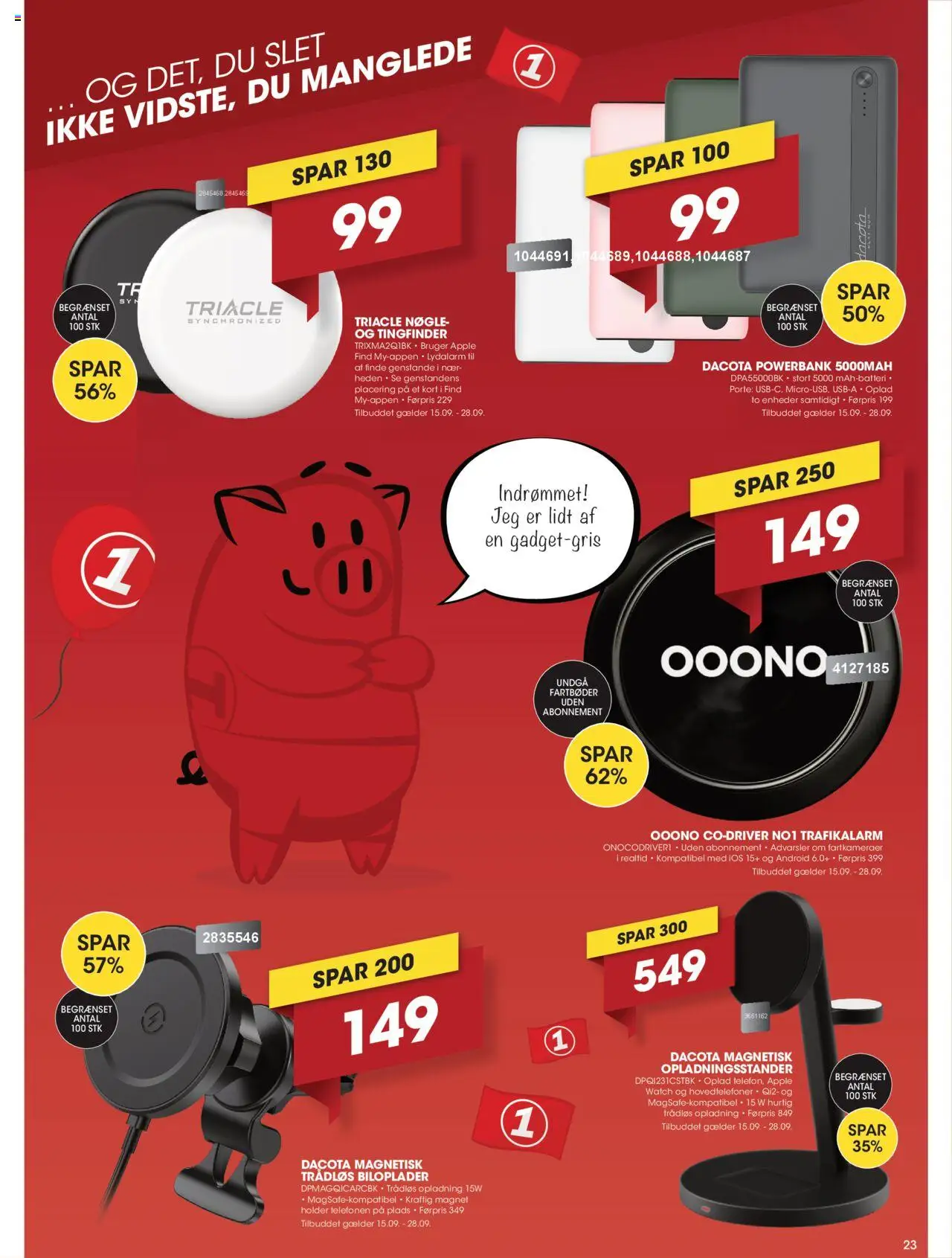 Punkt1 tilbudsavis – gyldig fra 15.09.2025 | Side: 23 | Produkter: Powerbank, Hovedtelefoner, Magnet