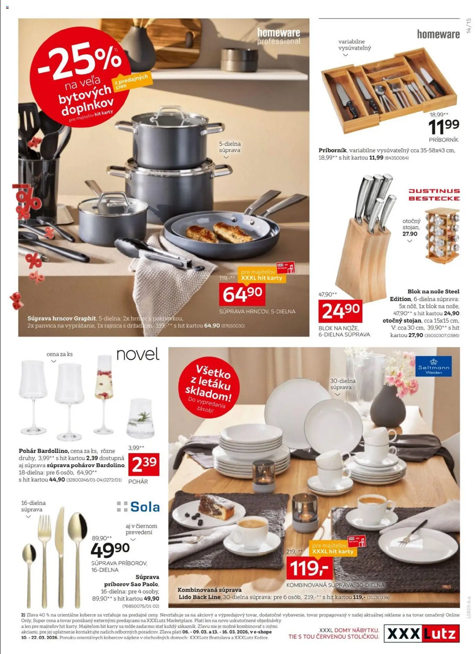 Nové XXXLutz akcie – leták je platný od 09.03.2026 | Strana: 15 | Produkty: Príborník, Panvica, Koberce