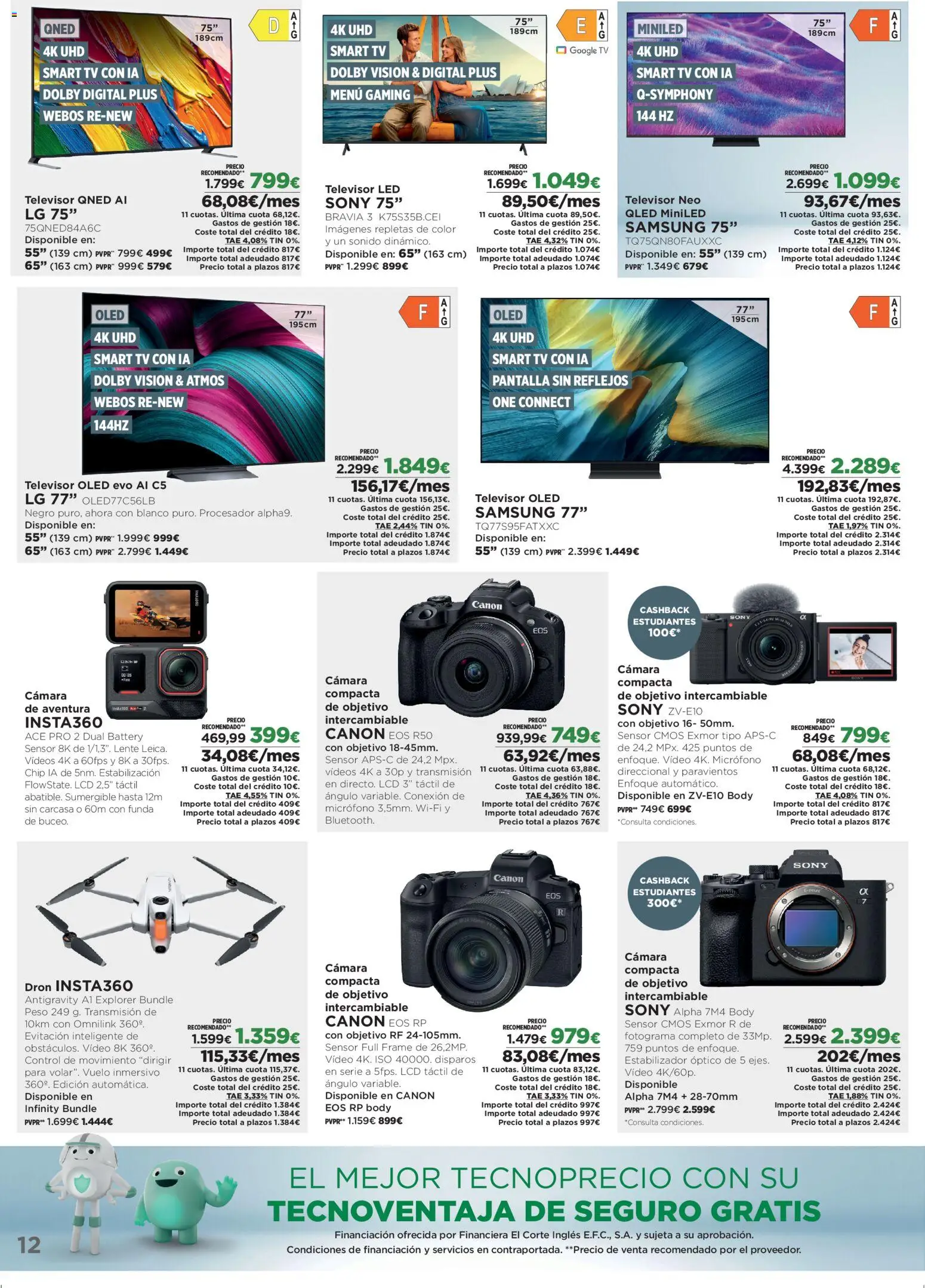 El Corte Inglés ofertas │ válido desde el 23.02.2026 | Página: 12 | Productos: Televisor, Micrófono, Funda, Body