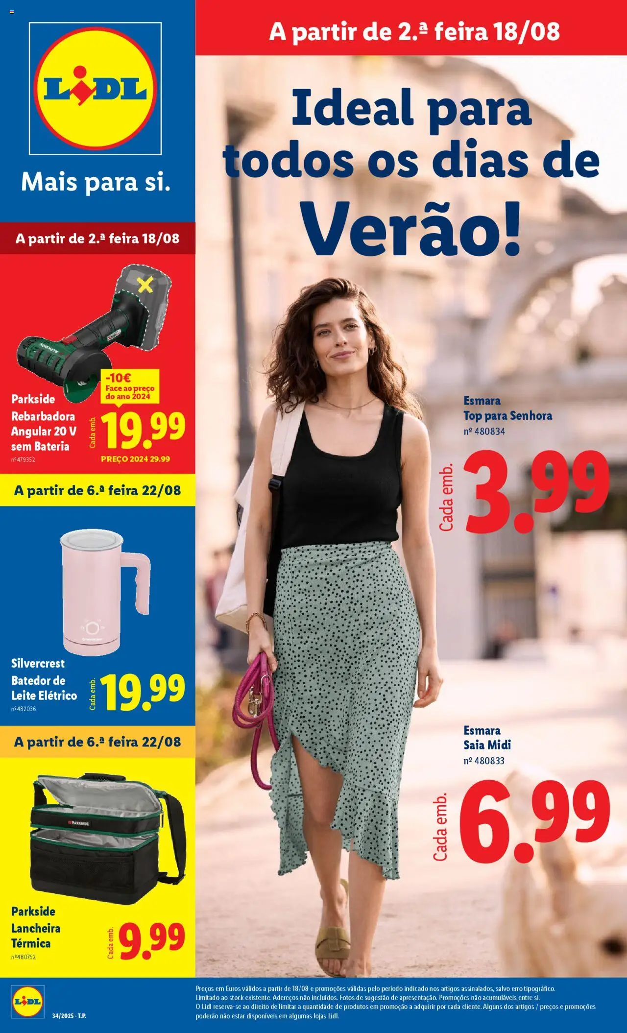 Lidl Novidades │ válido de 18.08.2025 | Página: 1 | Produtos: Top, Batedor, Bateria, Saia