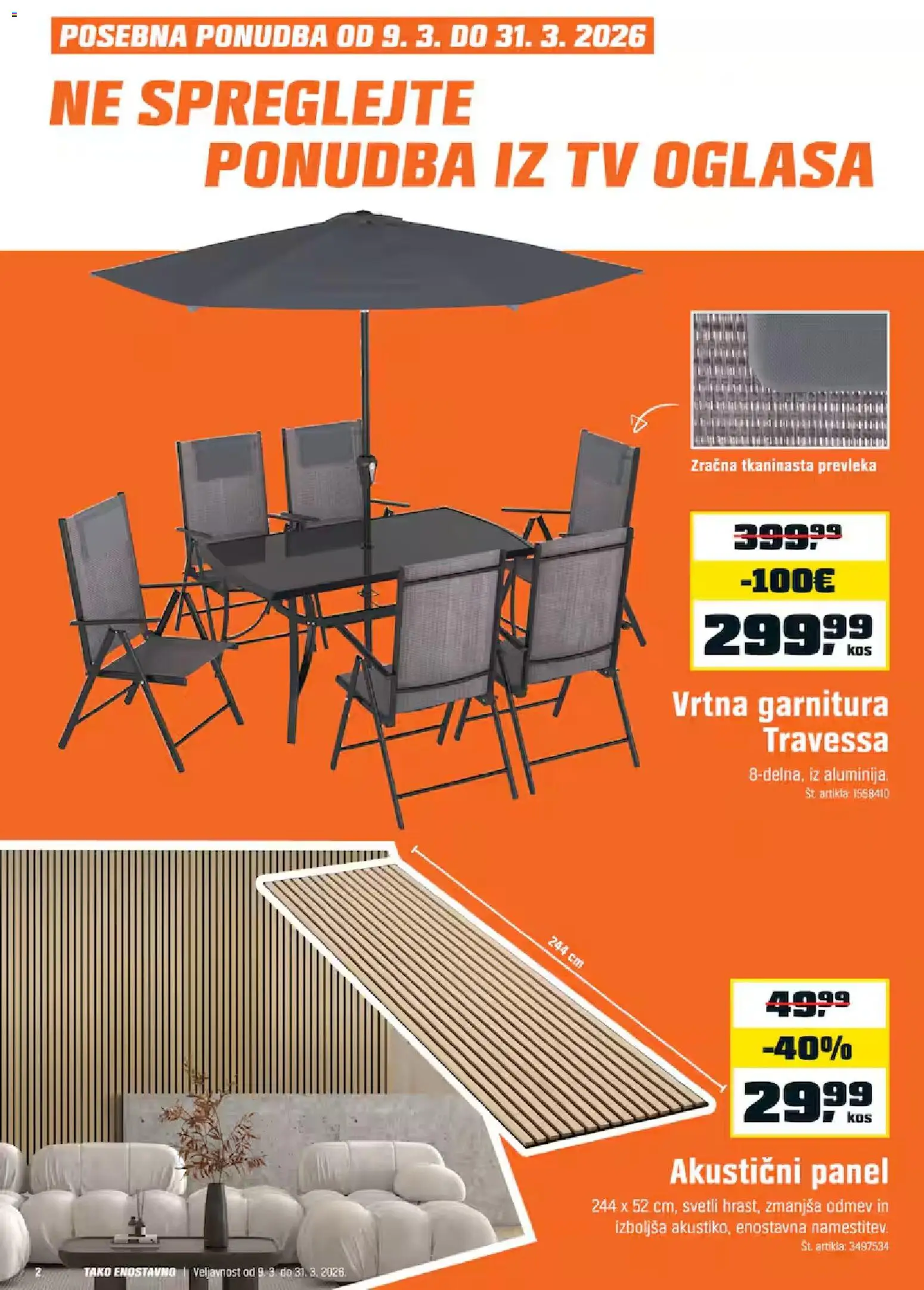 Novi OBI katalog ponudbe – veljaven od 03.03.2026 | Stran: 2 | Izdelki: Vrtna garnitura, Tv, Prevleka