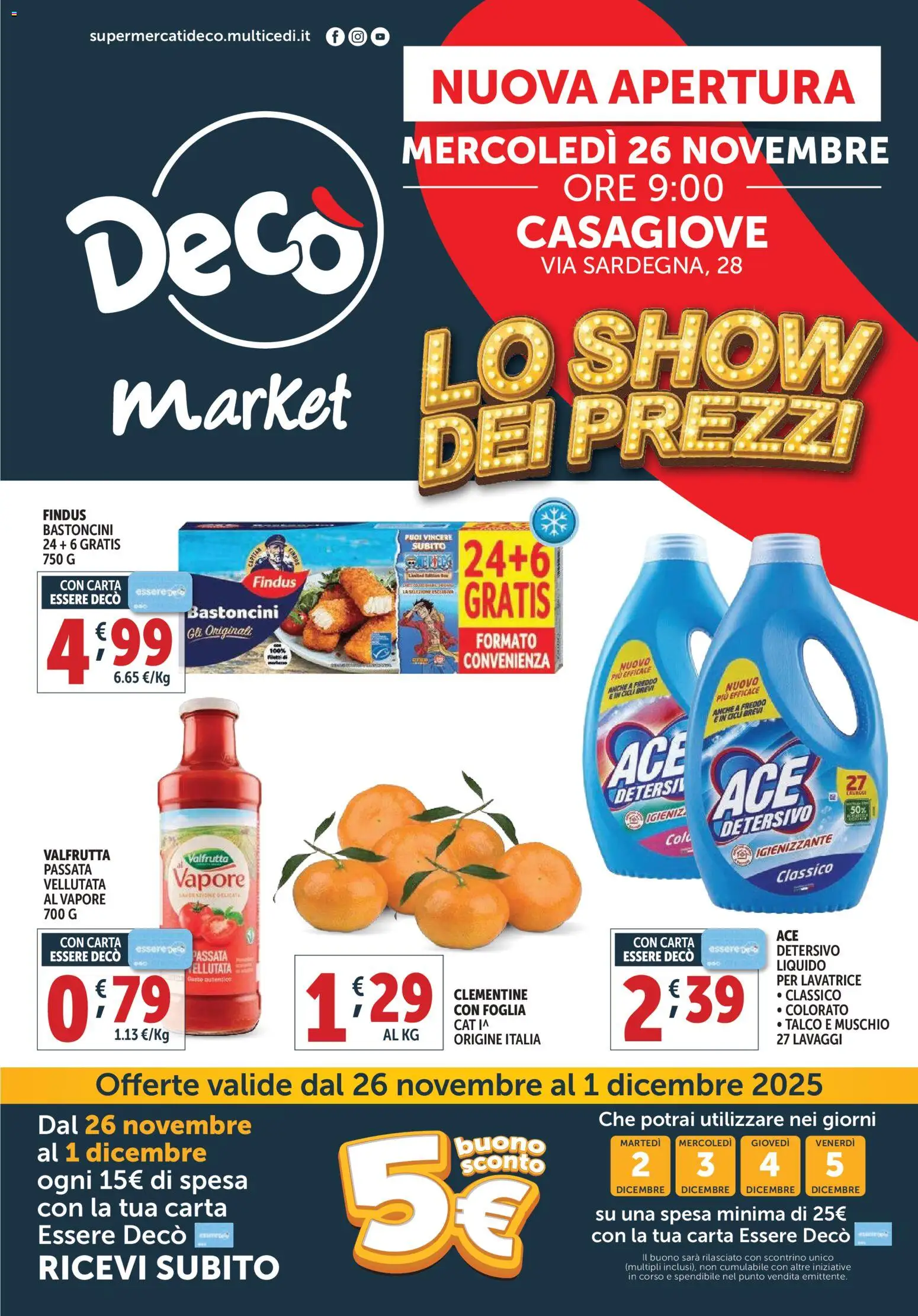 Volantino Decò del 26.11.2025 | Pagina: 1 | Prodotti: Talco, Lavatrice
