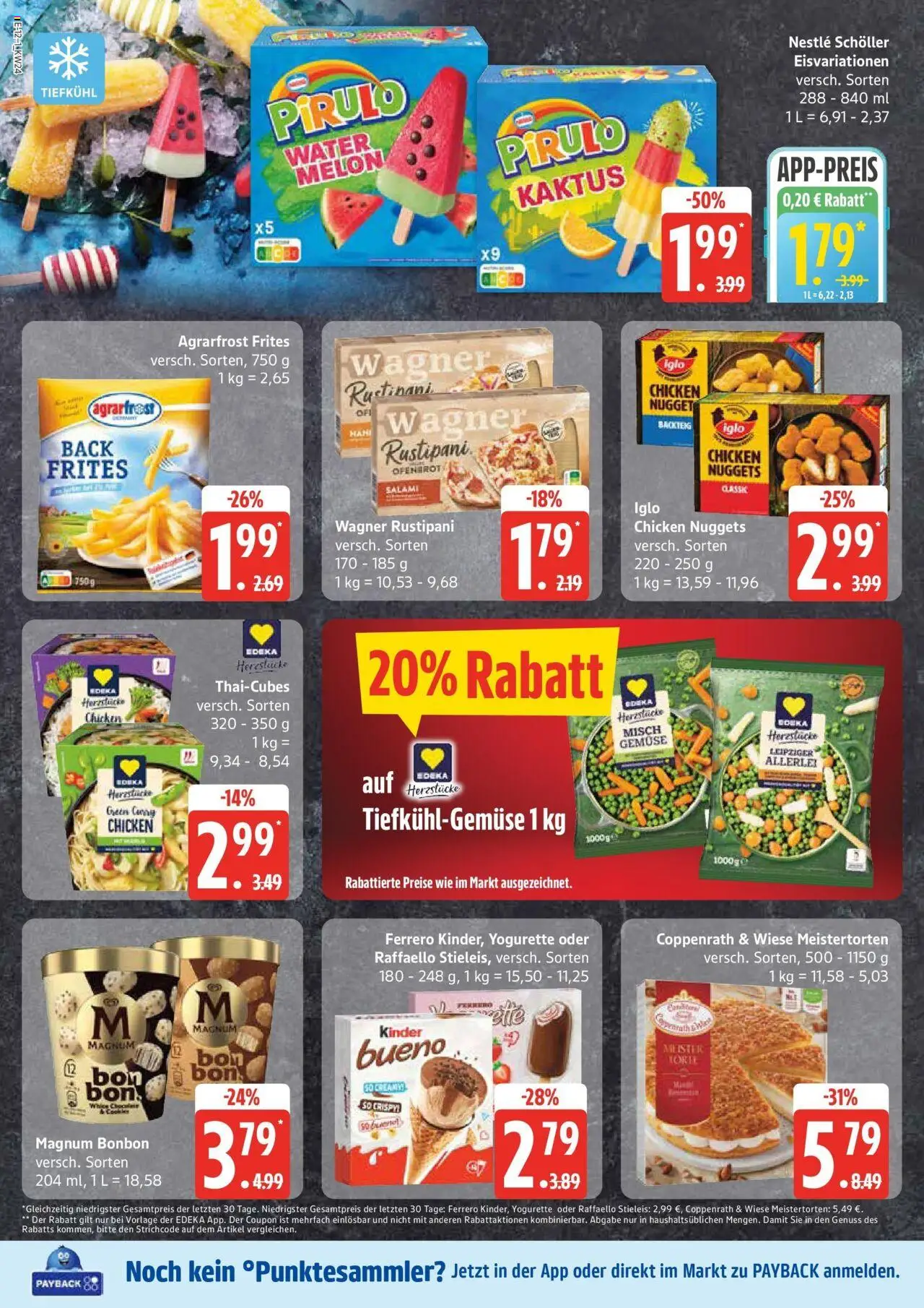 Edeka prospekt Großenwiehe	 - gültig ab dem 08.06.2025 | Seite: 12 | Produkte: Raffaello, Iglo, Tiefkühlgemüse, Salami