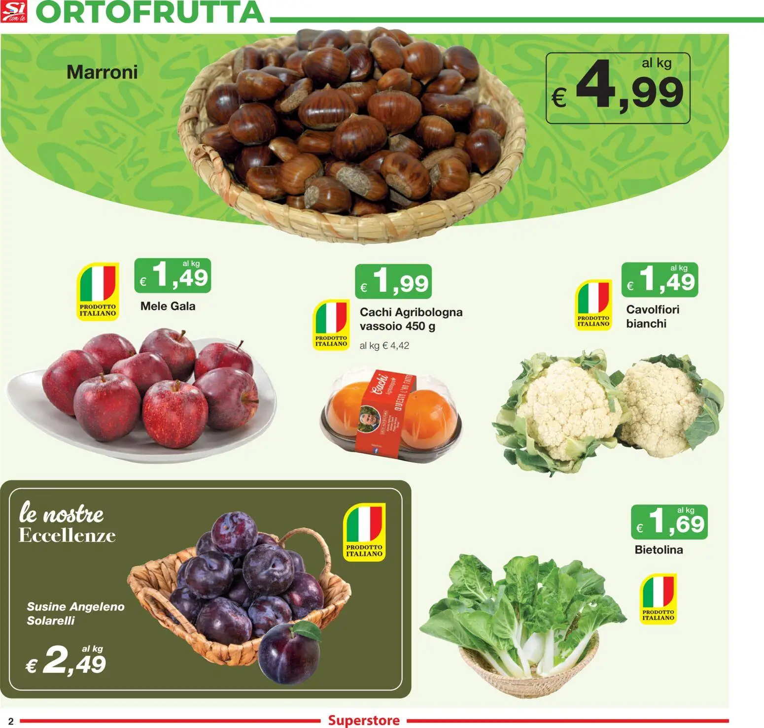 Volantino Sì con Te del 30.10.2025 | Pagina: 2 | Prodotti: Mele, Cachi, Susine, Vassoio