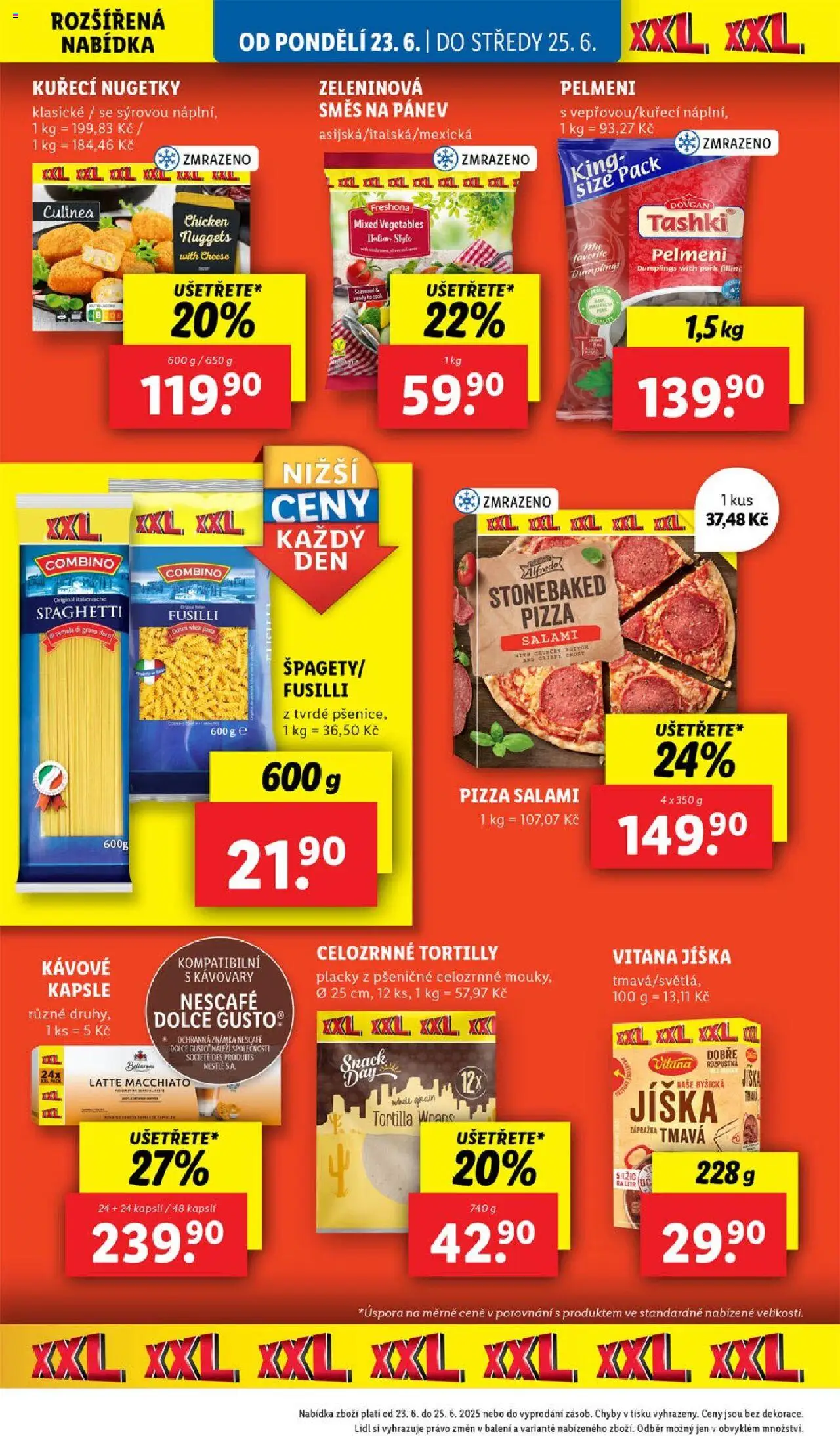 Lidl leták od 23.06.2025 | Strana: 24 | Produkty: Pánev, Pelmeni, Kuřecí nugetky, Tortilla
